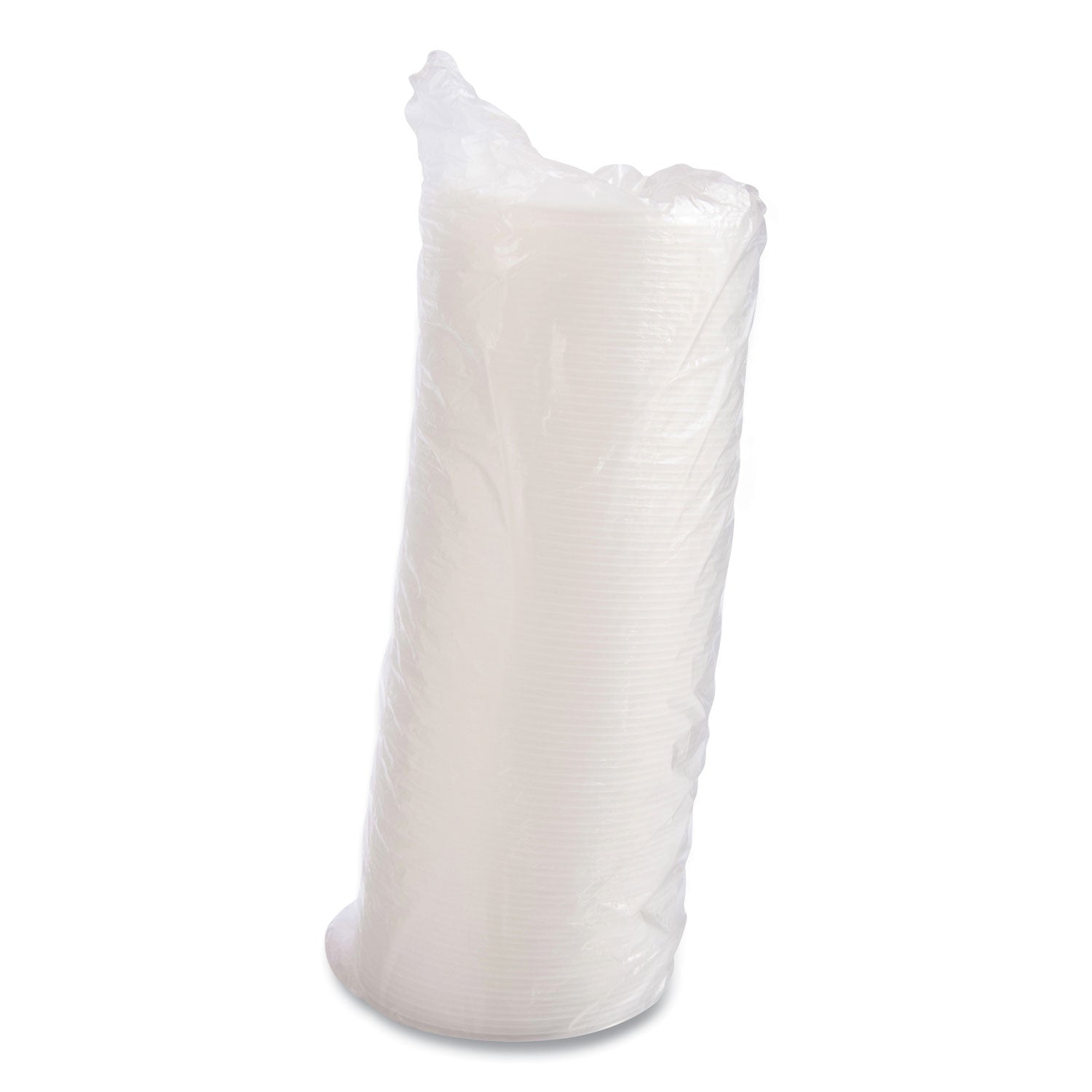 Plastic Lids for Foam Containers, Flat, Vented, Fits 24 oz to 32 oz, Translucent, 100/Pack, 5 Packs/Carton