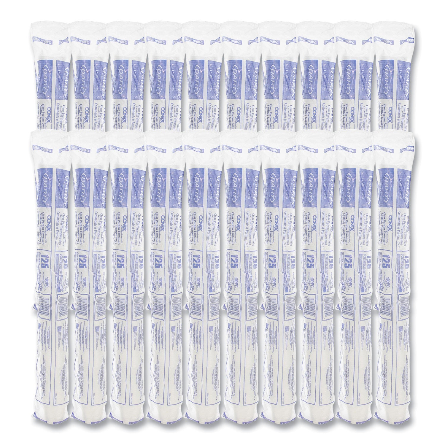 Conex Complements Portion/Medicine Cups, 1 oz, Plastic, Clear, 125/Bag, 20 Bags/Carton