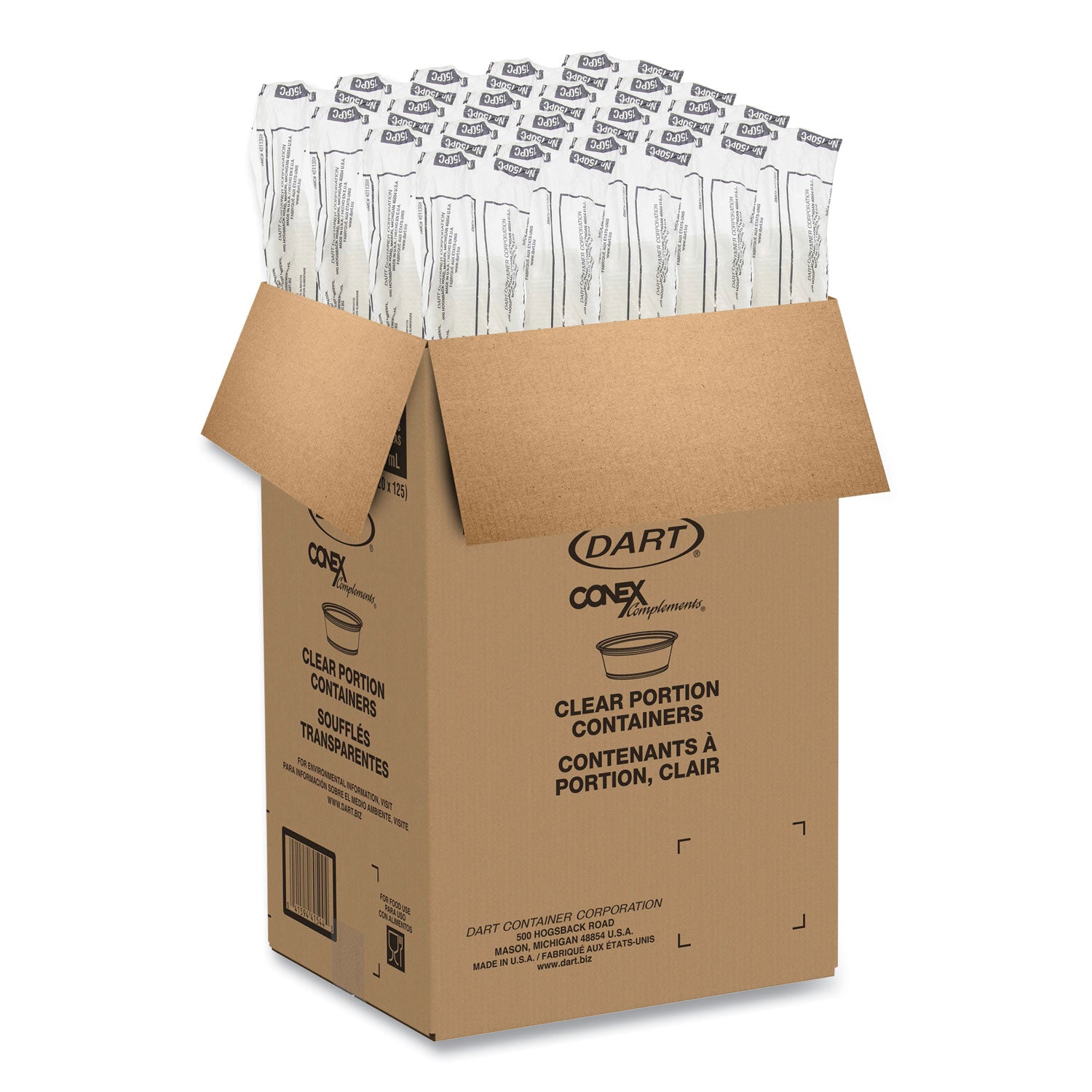 Conex Complements Portion/Medicine Cups, 1.5 oz, Plastic, Translucent, 125/Bag, 20 Bags/Carton