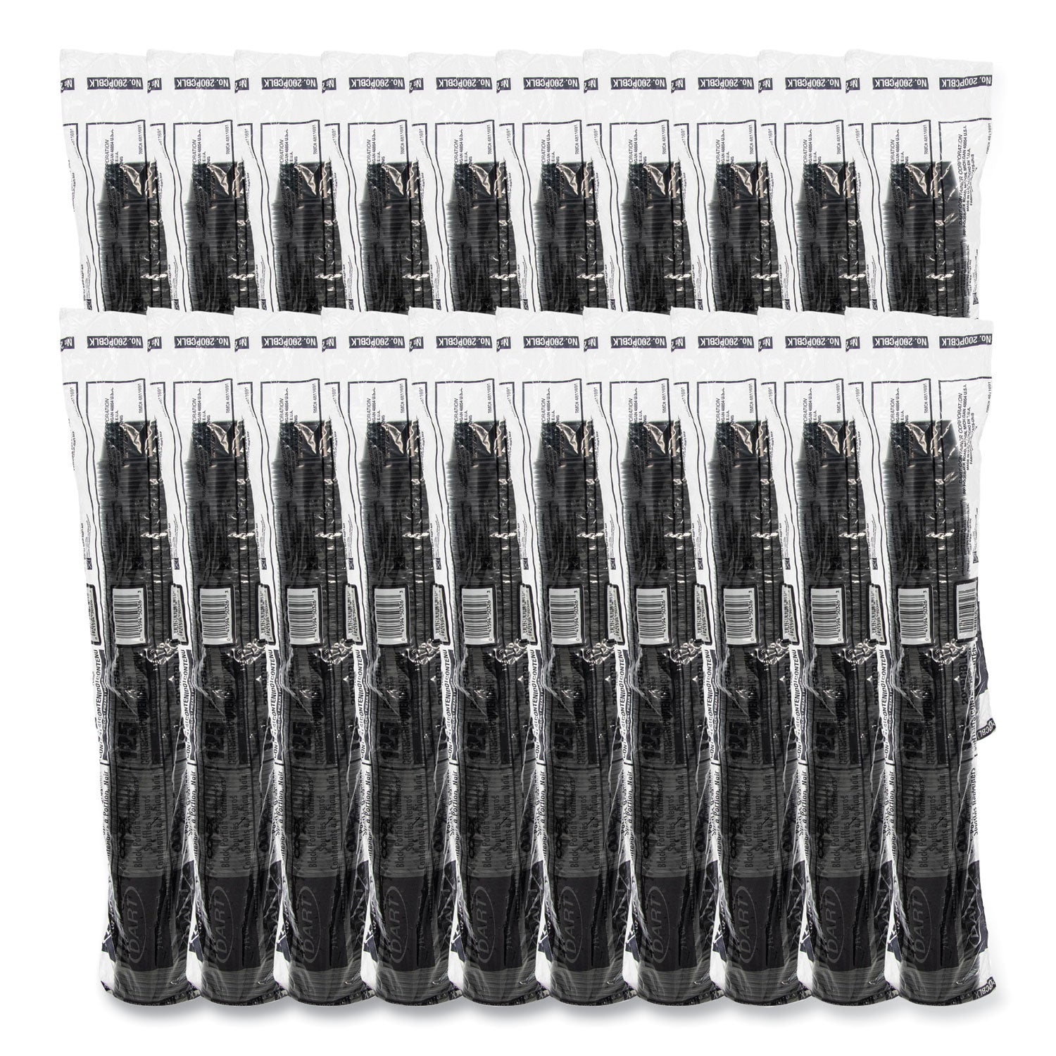 Conex Complements Portion/Medicine Cups, 2 oz, Plastic, Black, 125/Bag, 20 Bags/Carton