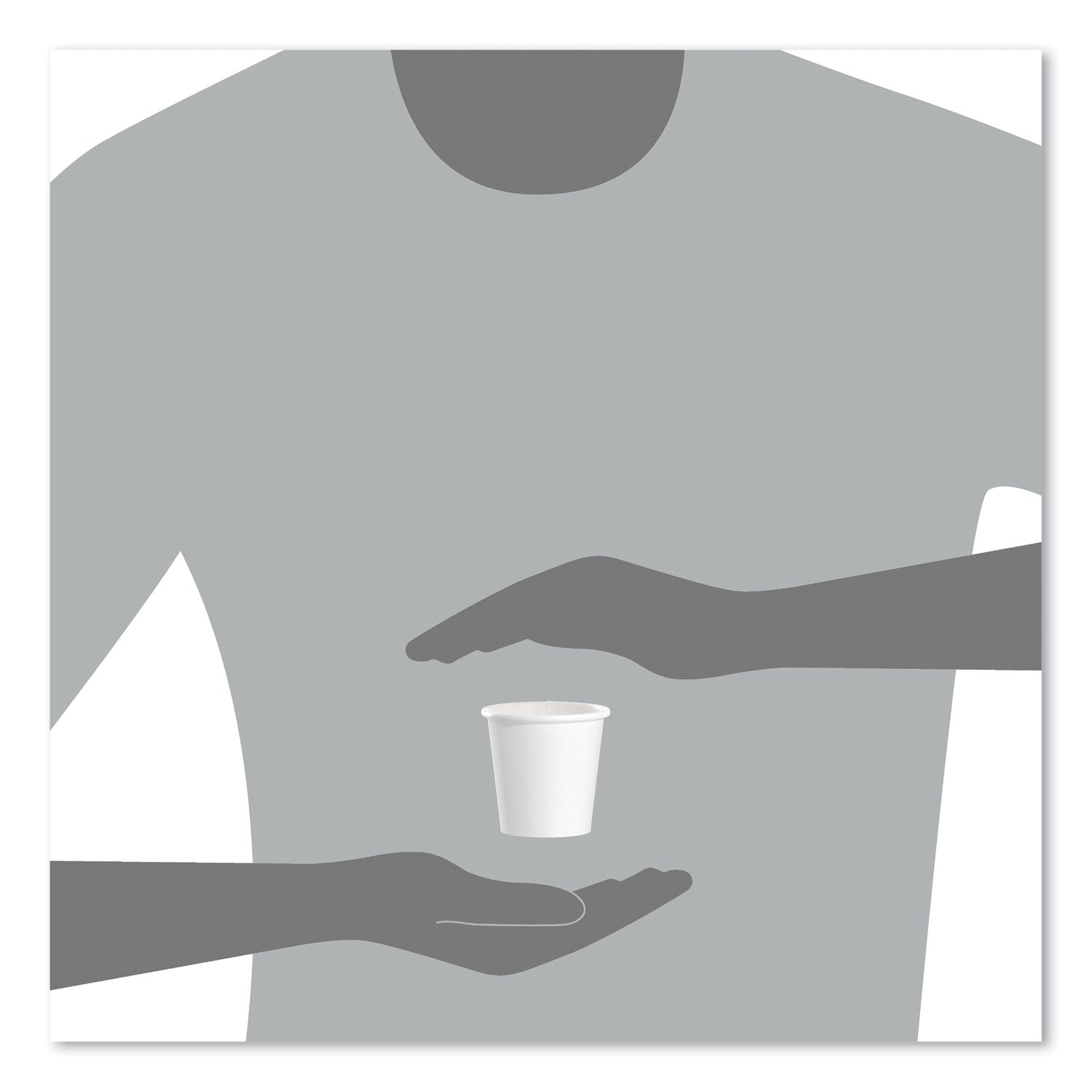 Single-Sided Poly Paper Hot Cups, 4 oz, White, 50 Bag, 20 Bags/Carton