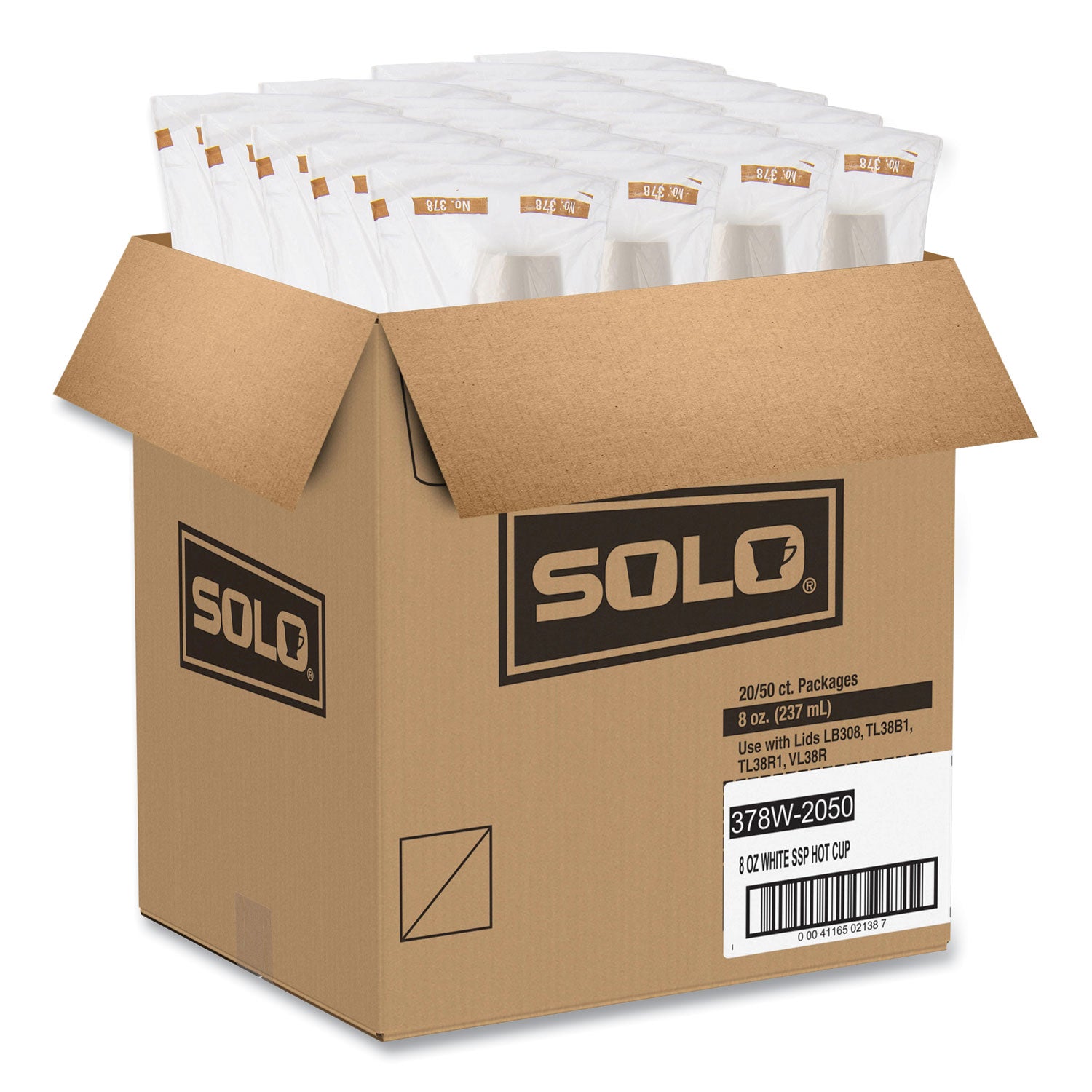 8 fl oz - White - Paper - Hot Drink, Beverage, Coffee, Tea, Cocoa - 50/Pack - 20 / Carton