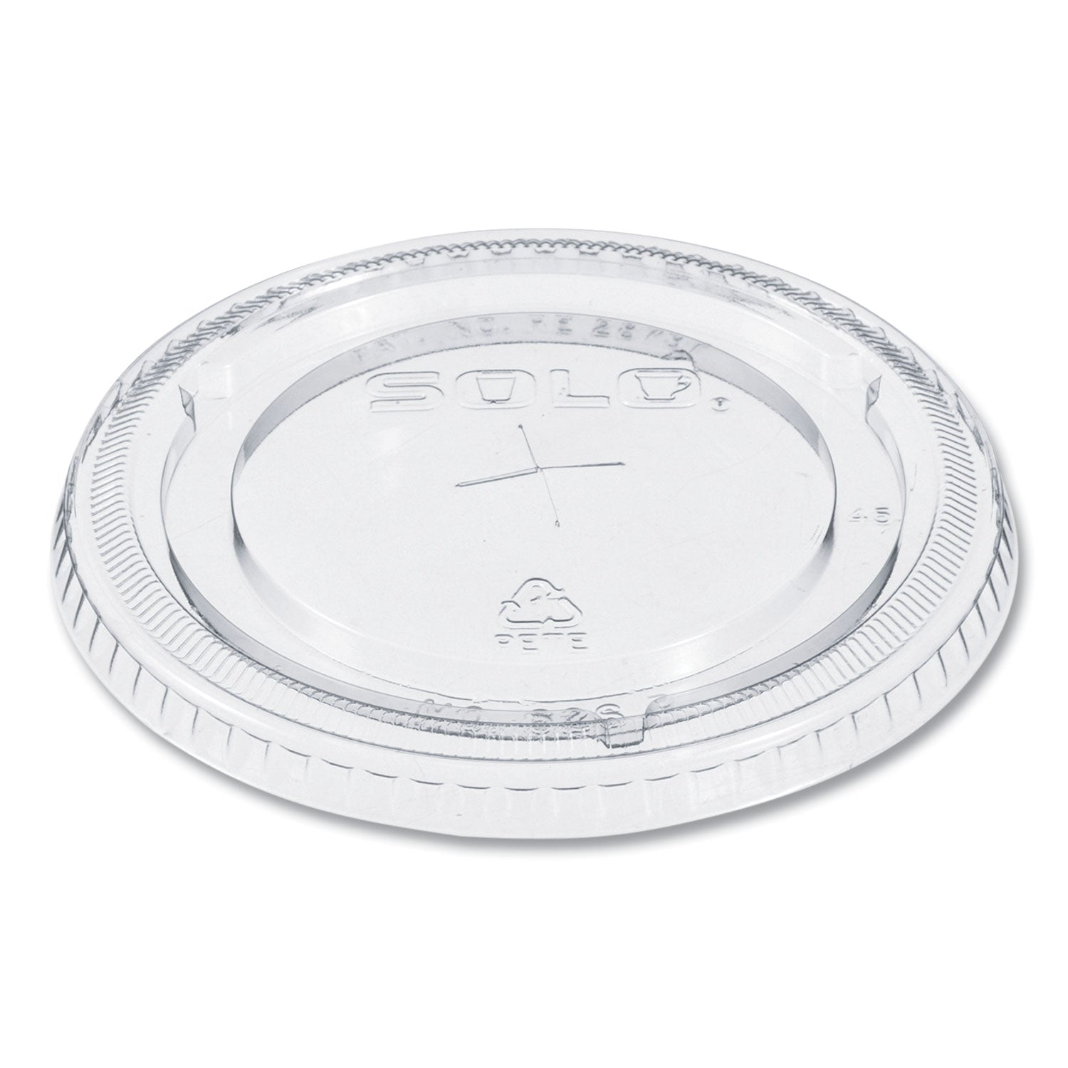 PETE Flat Straw-Slot Cold Cup Lids, Fits 16 oz to 24 oz Cold Cups, Plastic, Clear, 100/Pack, 10 Packs/Carton