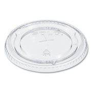 PETE Flat Straw-Slot Cold Cup Lids, Fits 16 oz to 24 oz Cold Cups, Plastic, Clear, 100/Pack, 10 Packs/Carton