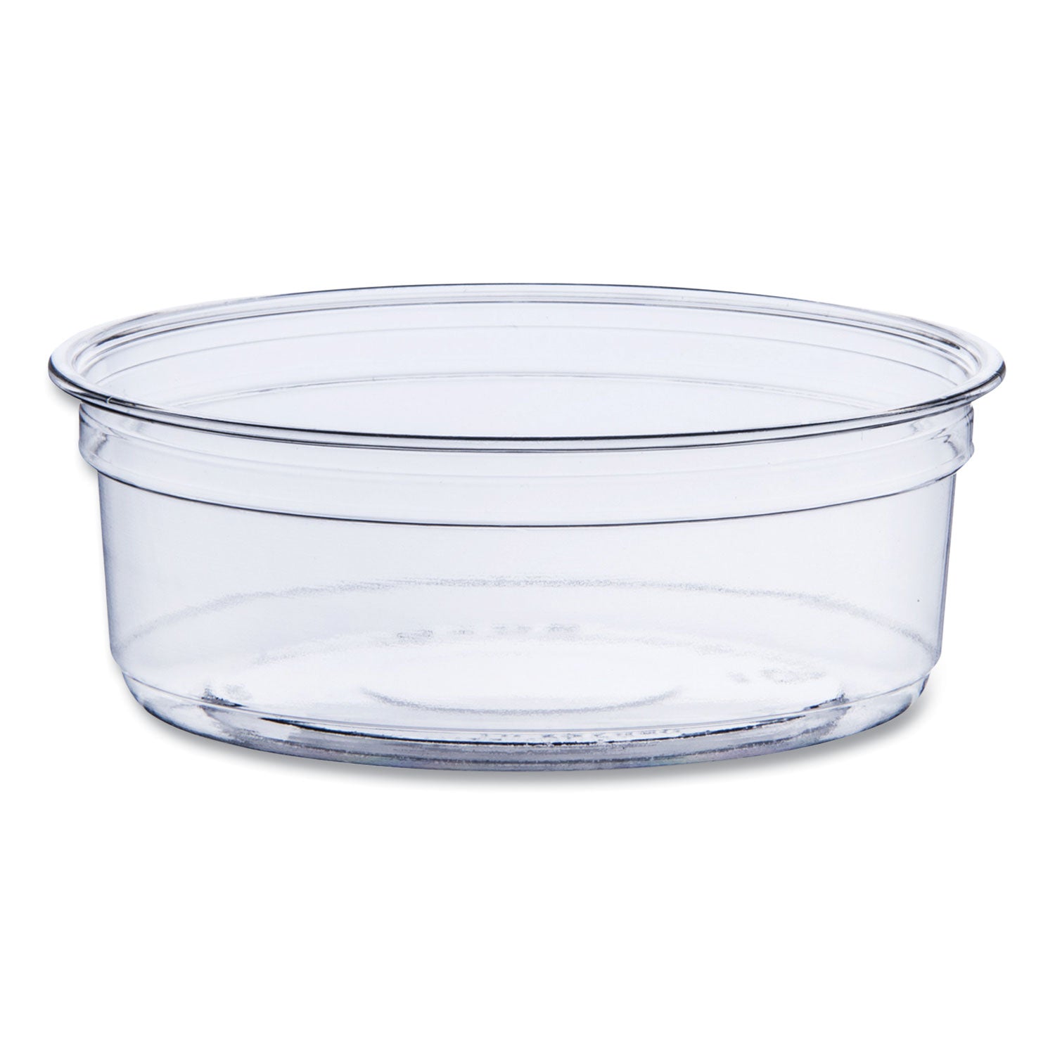 Bare Eco-Forward RPET Deli Containers, ProPlanet Seal, 8 oz, 4.6" Diameter x 1.8" h, Clear, Plastic, 500/Carton