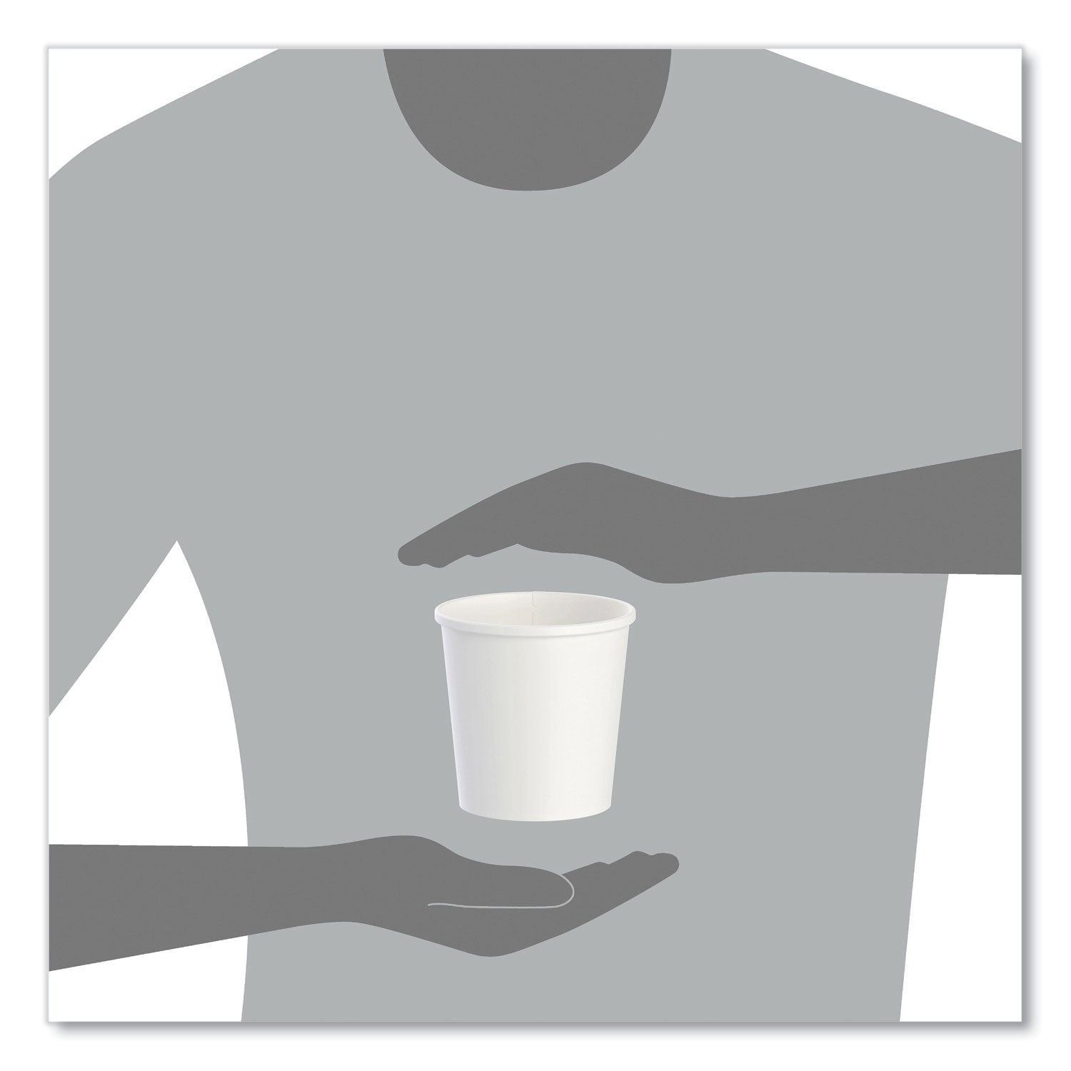 Flexstyle Double Poly Paper Containers, 16 oz, White, Paper, 25/Pack, 20 Packs/Carton