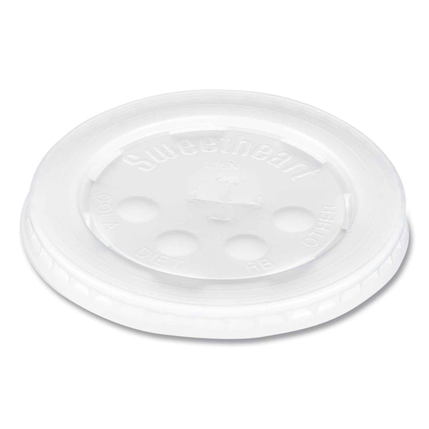 Polystyrene Plastic Flat Straw-Slot Cold Cup Lids, Fits 12 oz to 24 oz Cold Cups, Plastic, Translucent, 125/Pack, 16 Packs/CT