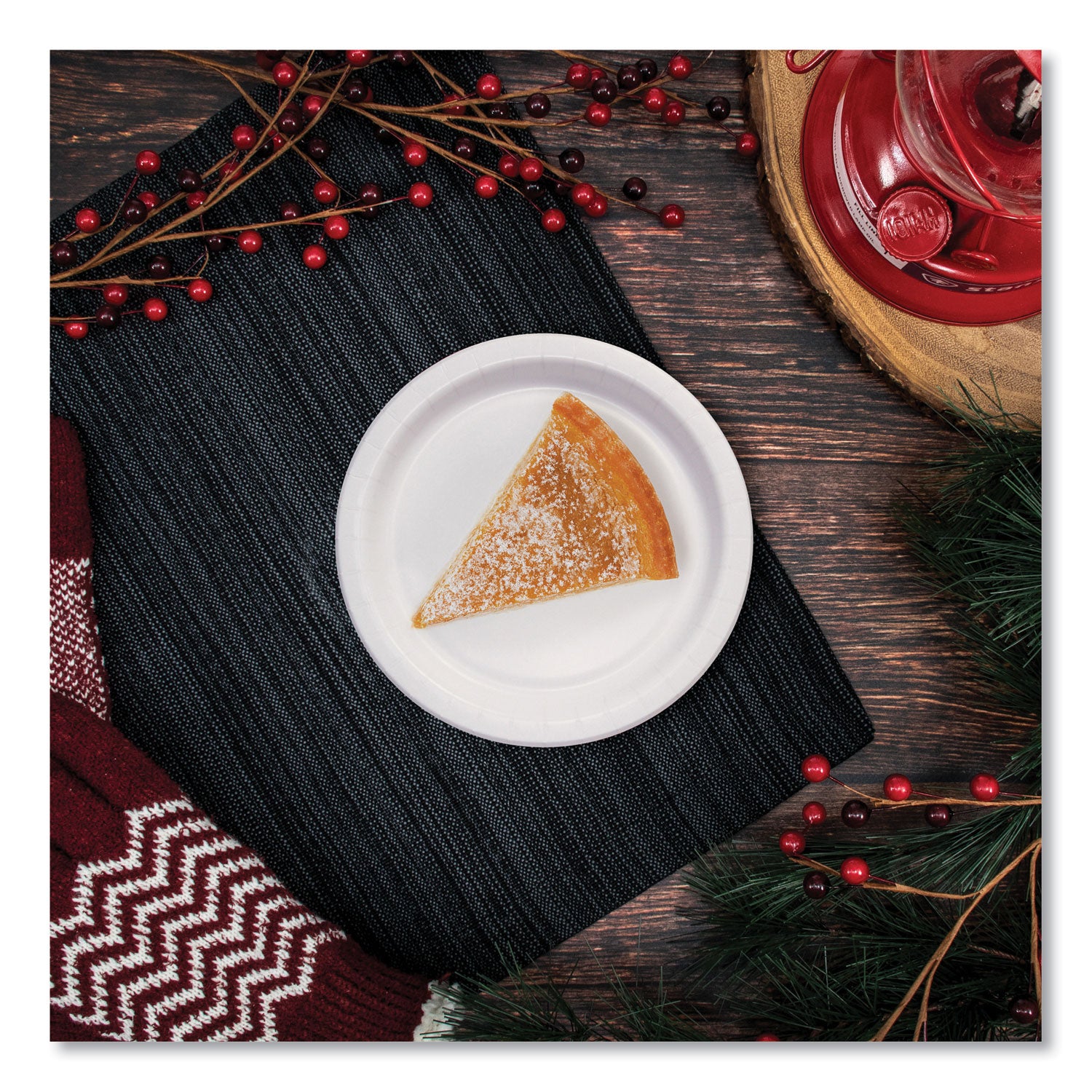 Bare Eco-Forward Clay-Coated Paper Plate, ProPlanet Seal, 6" dia, White/Brown/Green, 1,000/Carton