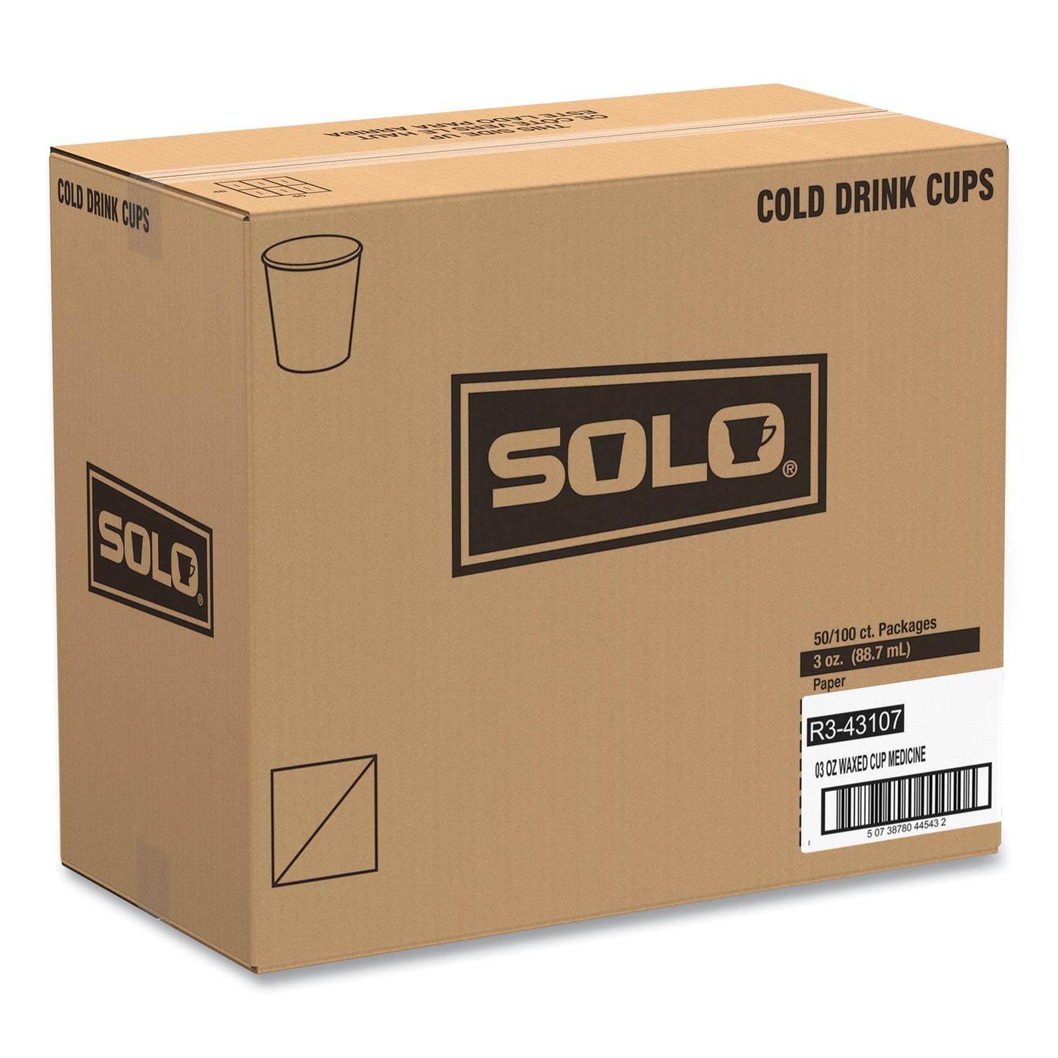 Paper Medical and Dental Graduated Cups, 3 oz, Paper, White/Blue, 100/Bag, 50 Bags/Carton
