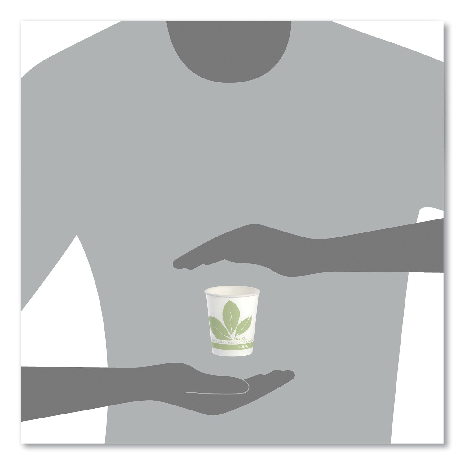 Bare Eco-Forward Paper Cold Cups, 5 oz, Green/White, 100/Sleeve, 30 Sleeves/Carton