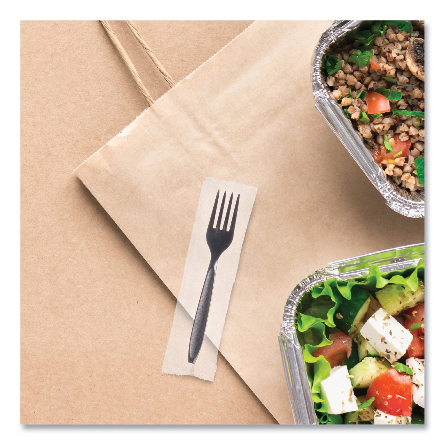 Reliance Mediumweight Cutlery, Fork, Plastic, Black, 1,000/Carton
