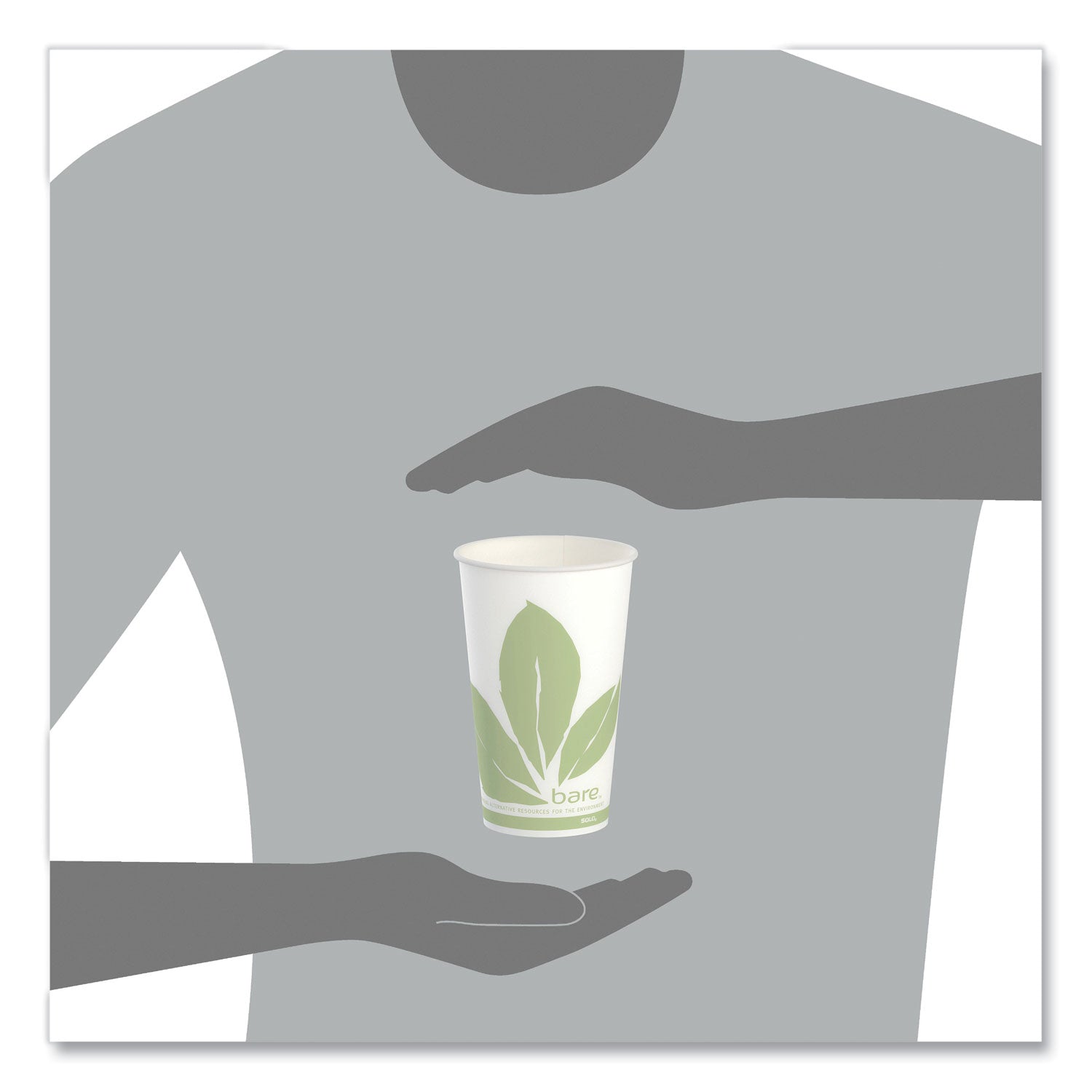 Bare Eco-Forward Paper Cold Cups, 16 oz, Green/White, 100/Sleeve, 10 Sleeves/Carton