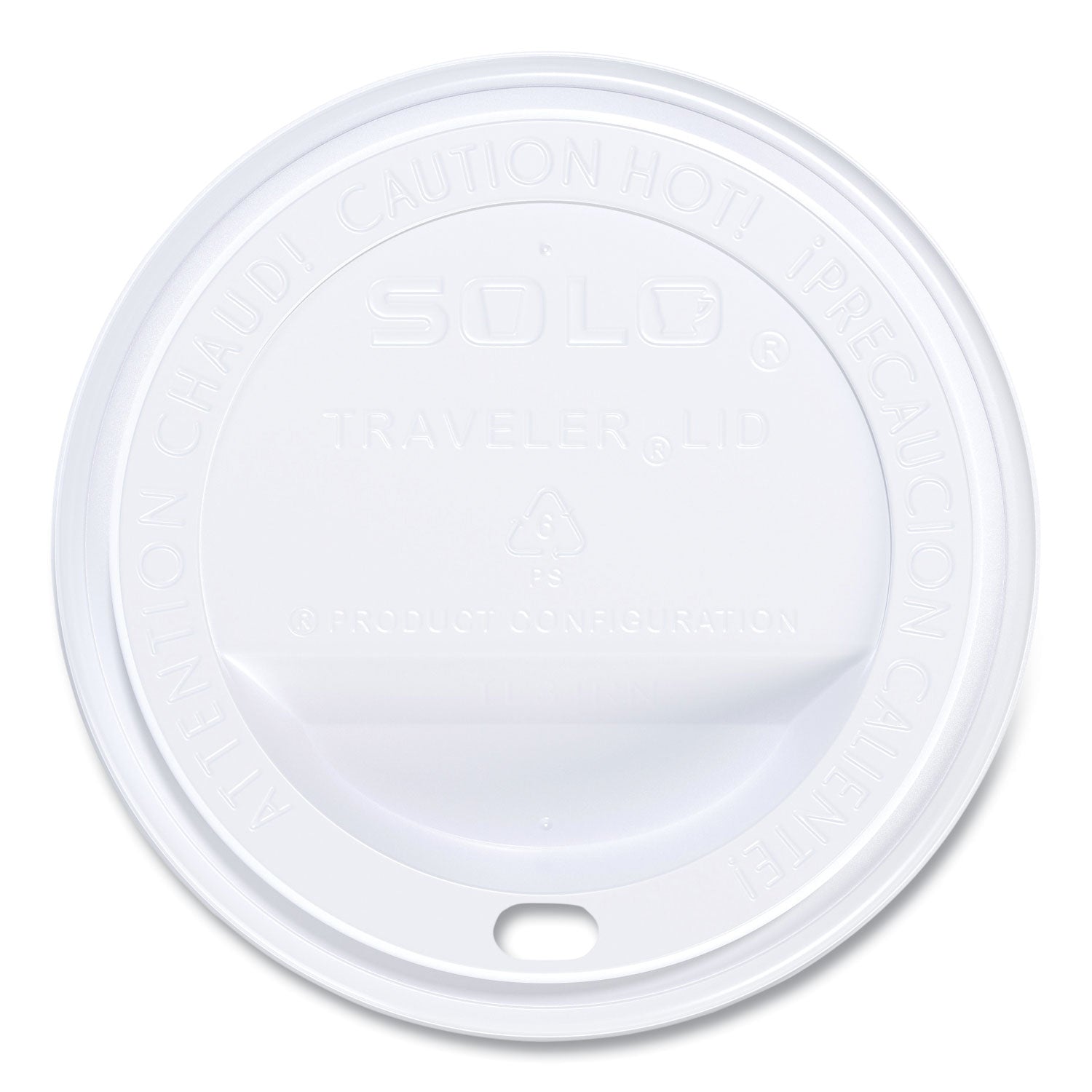 Traveler Cappuccino Style Dome Lid, Fits 10 oz Hot Cups, Plastic, White, 100/Pack, 10 Packs/Carton