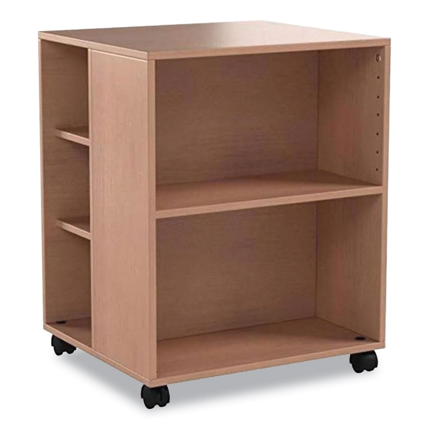 DURABLE Multifunction Trolley, 6 Shelves, 132 lb Capacity, 4 Casters, Wood, Beech, 20.79" W x 23.31" D x 29.45" H, 1 Each