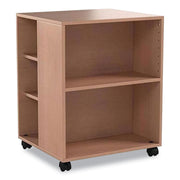 DURABLE Multifunction Trolley, 6 Shelves, 132 lb Capacity, 4 Casters, Wood, Beech, 20.79" W x 23.31" D x 29.45" H, 1 Each