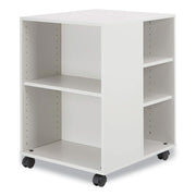 DURABLE Multifunction Trolley, 6 Shelves, 132 lb Capacity, 4 Casters, Wood, White, 20.79"W x 23.31"D x 29.45"H, 1 Each
