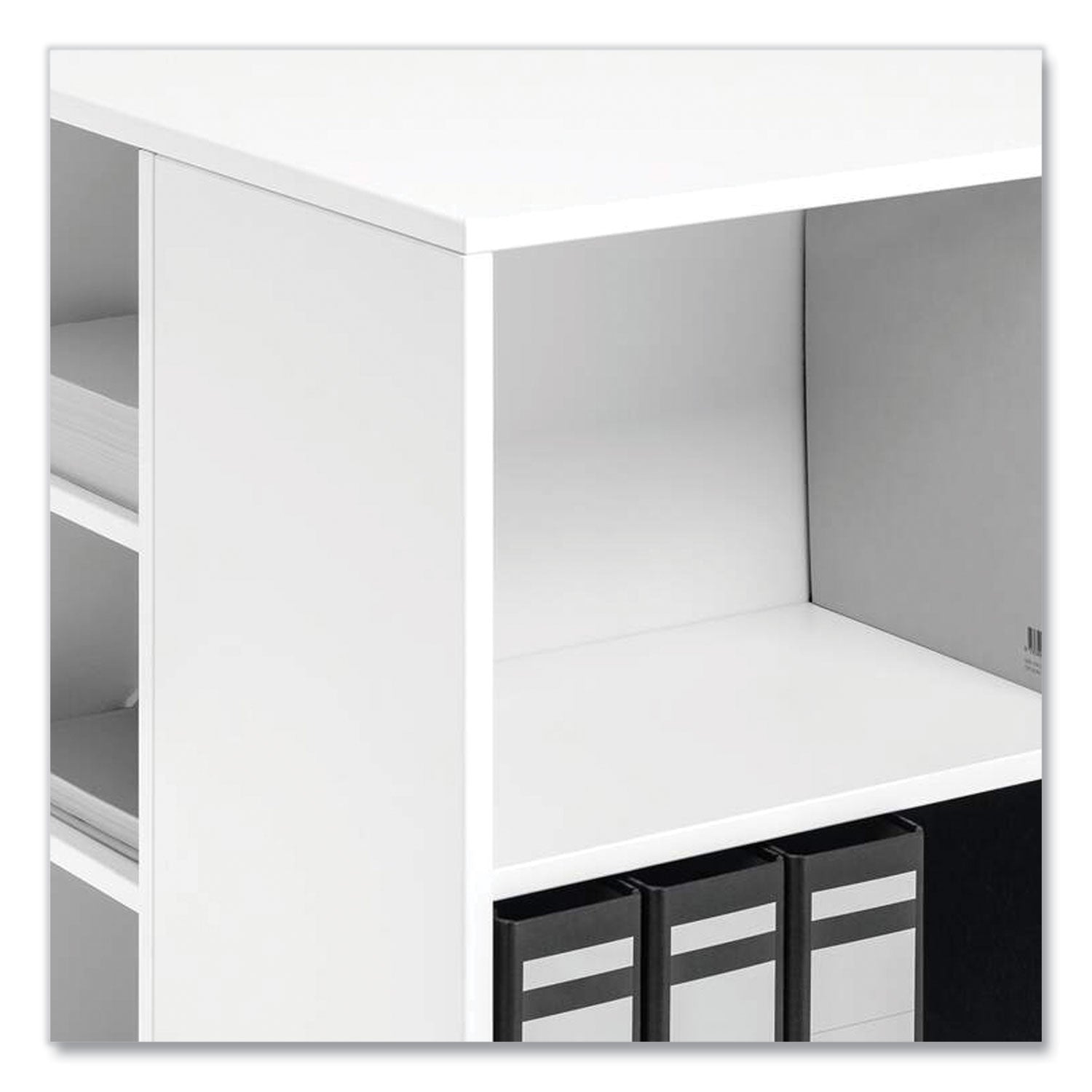DURABLE Multifunction Trolley, 6 Shelves, 132 lb Capacity, 4 Casters, Wood, White, 20.79"W x 23.31"D x 29.45"H, 1 Each