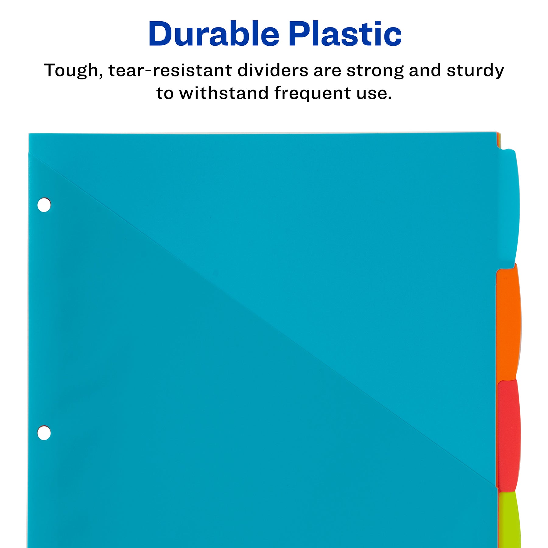 Write & Erase Durable Plastic Dividers with Pockets, 5-Tab Set, Multicolor