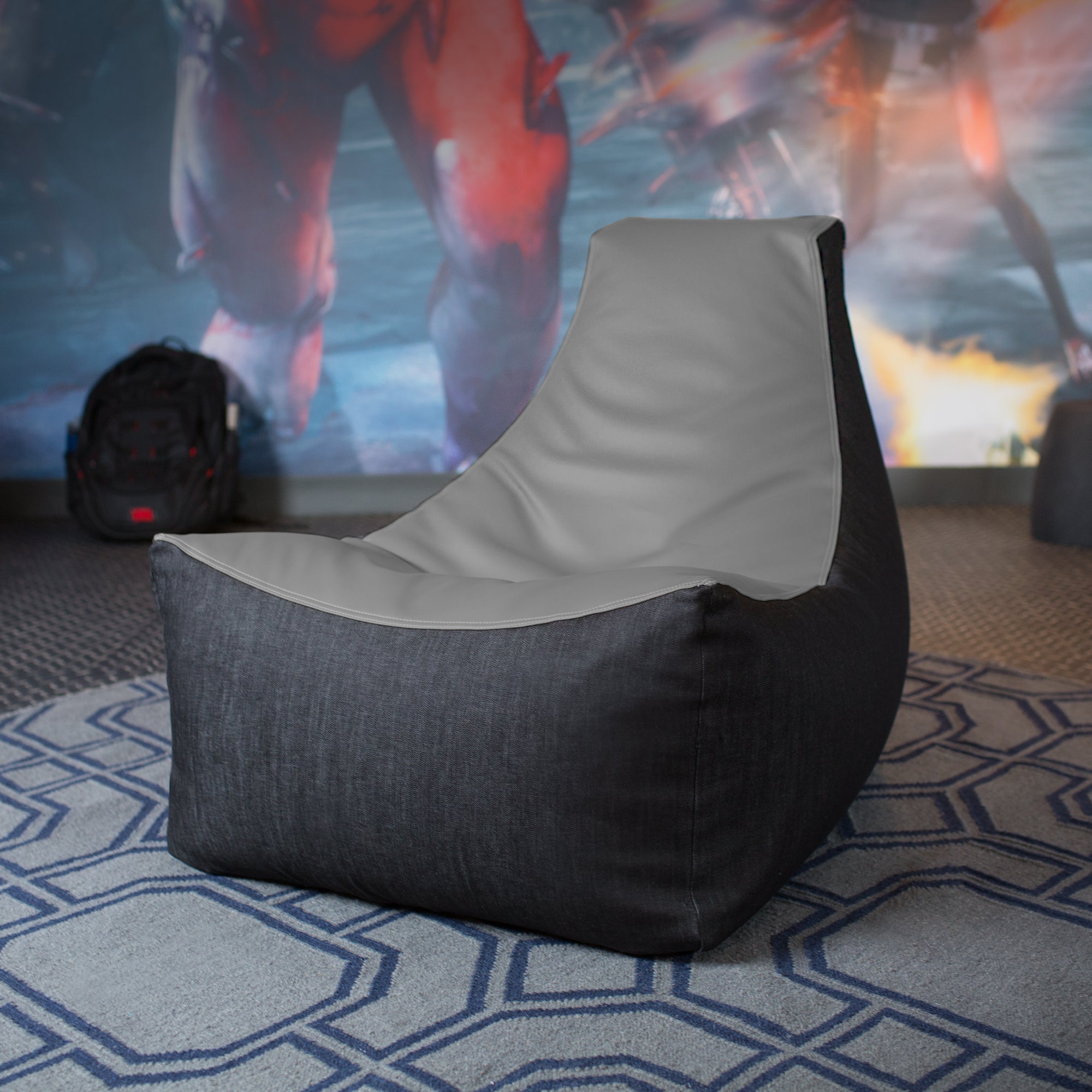Jaxx Pixel Gamer Chair - Game Room / Home Theater Bean Bag Chair, Charcoal