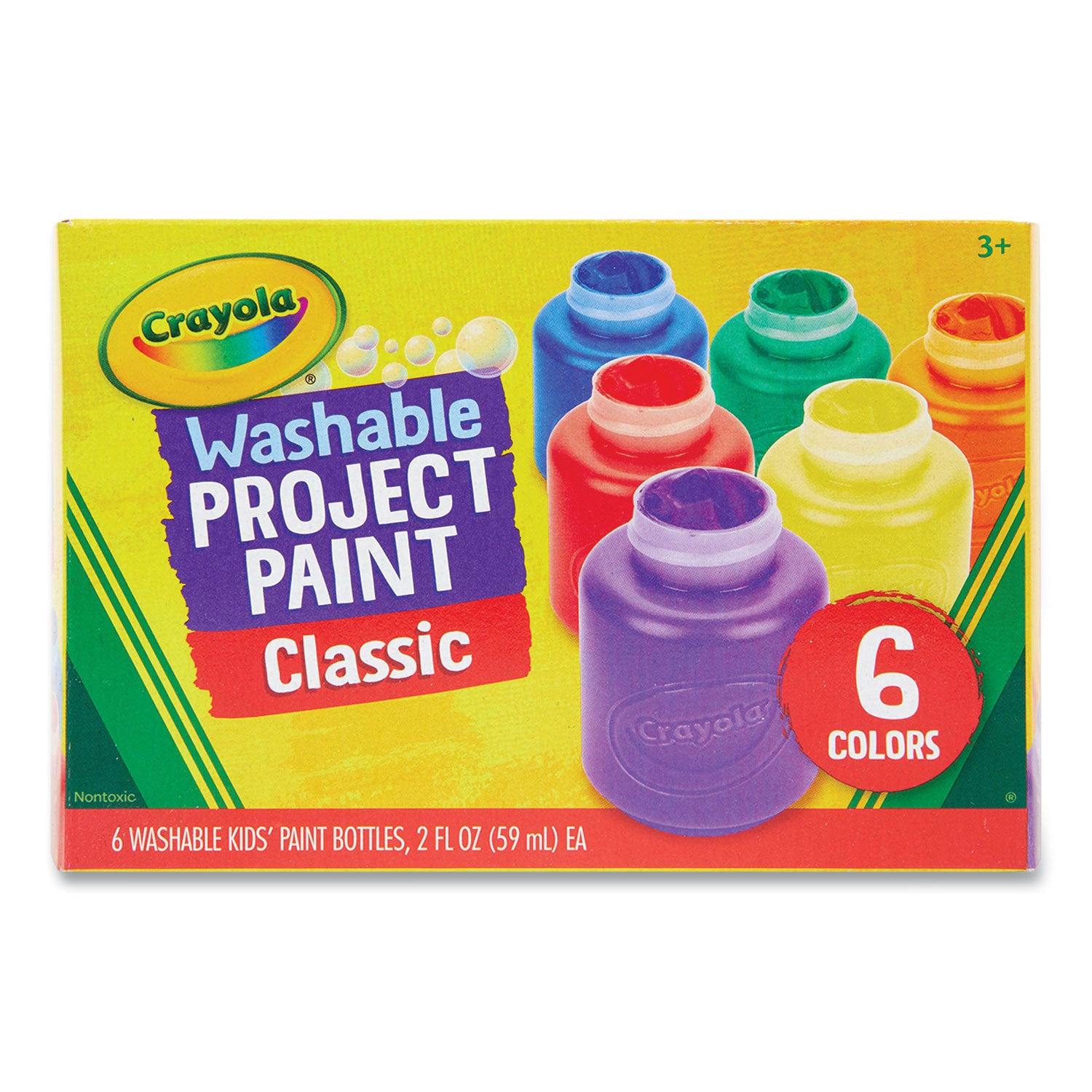 Crayola Washable Project Paint, Painting Supplies for Kids, 6 Count