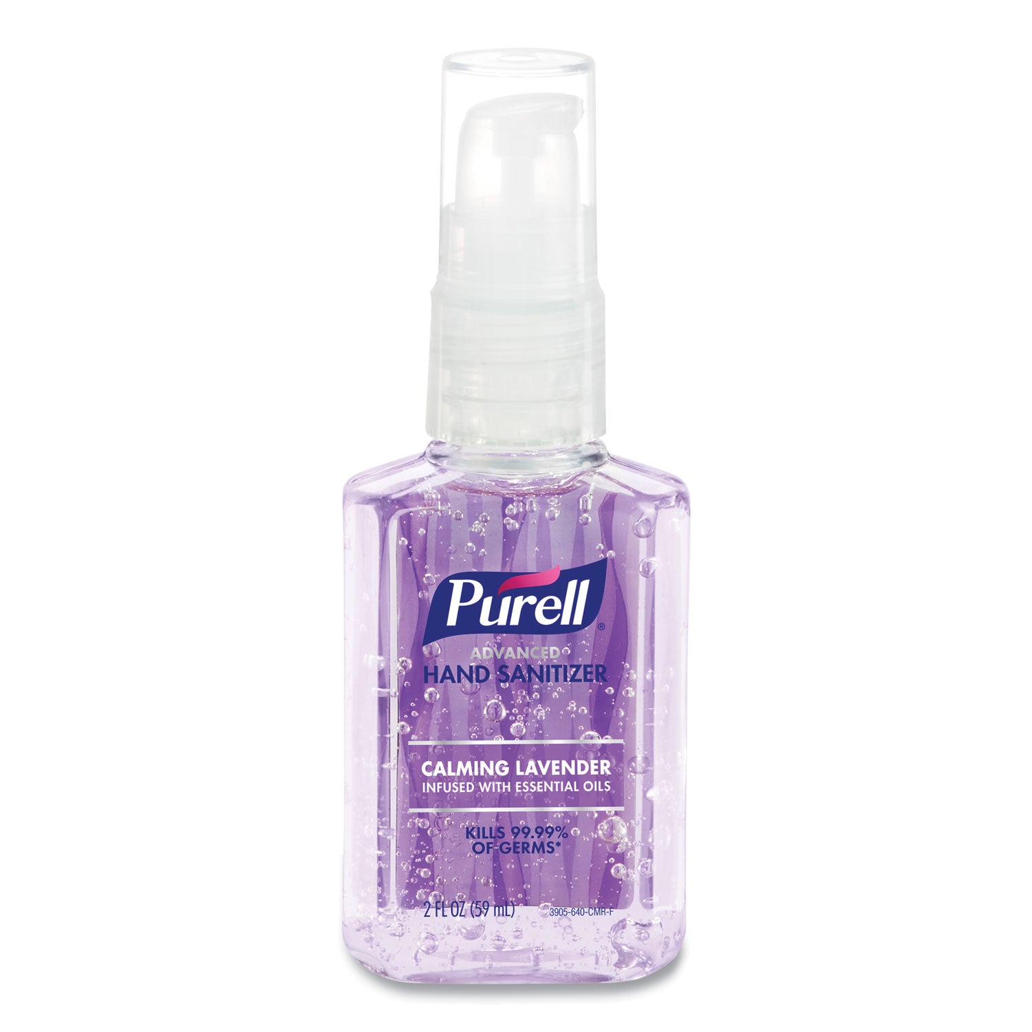 Advanced Hand Sanitizer Gel Infused With Essential Oils, 2 Oz Travel-Sized Pump Bottle, Lavender Scent, 24/Carton