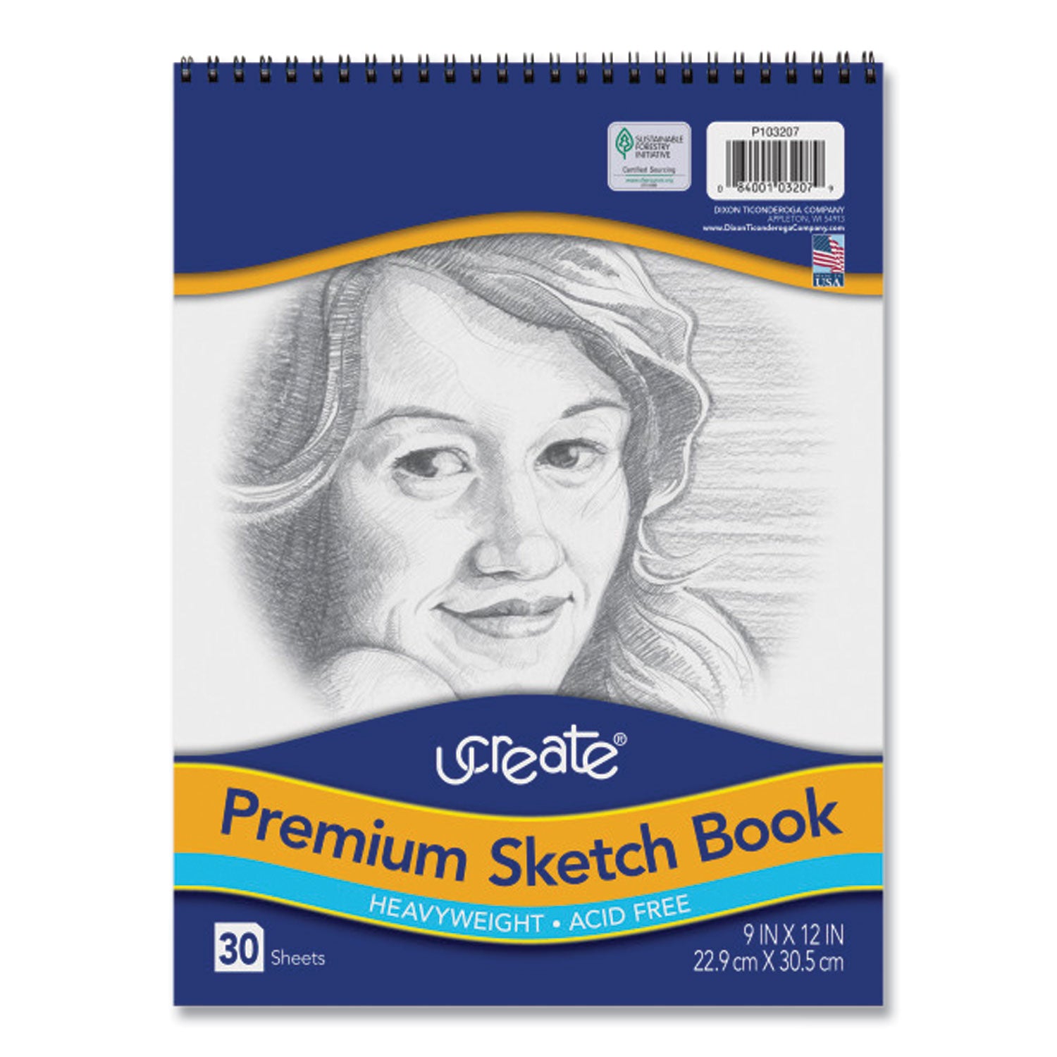 30 Sheets - Spiral - 70 lb Basis Weight - 9" x 12" Sheet Size - White Paper - Chipboard Cover - Heavyweight, Acid-free - Recycled - 1 Pad