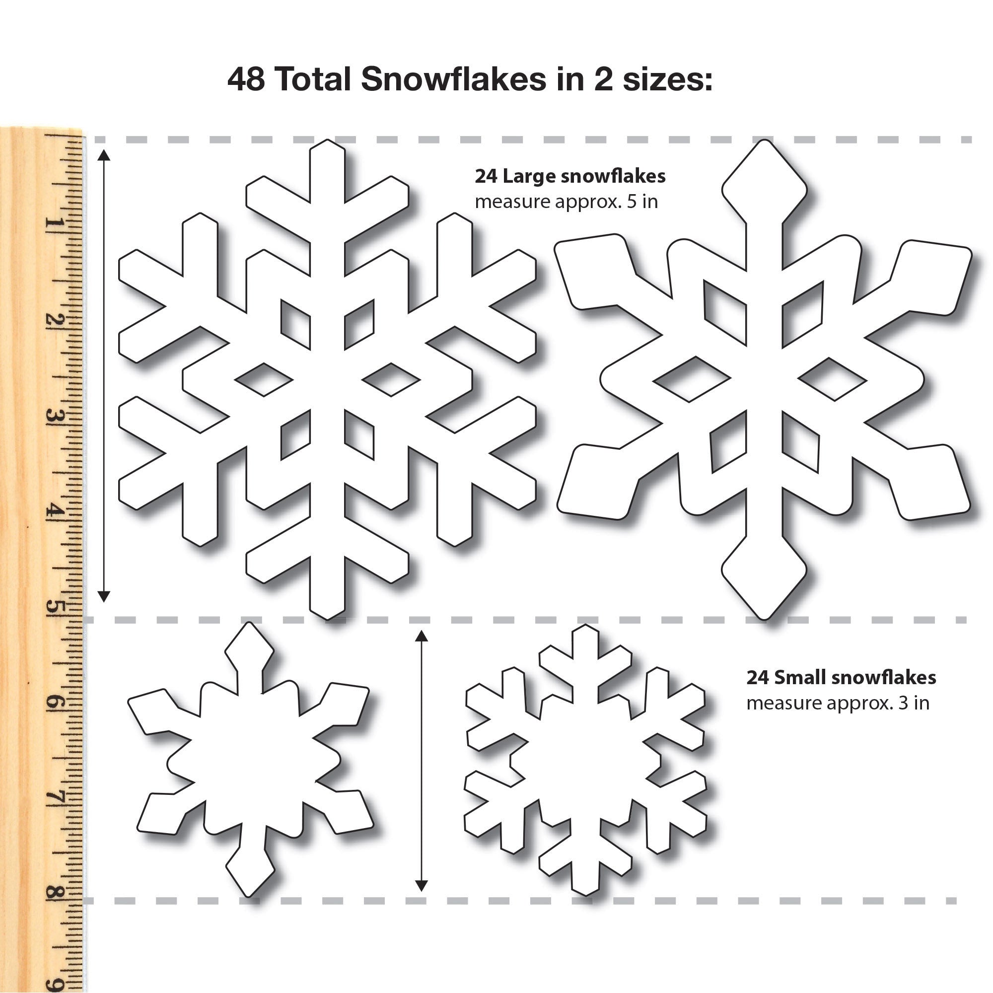 Punch Out Paper Cutouts, Winter Shapes, Snowflakes, Mittens & Snowman, 120 Pieces