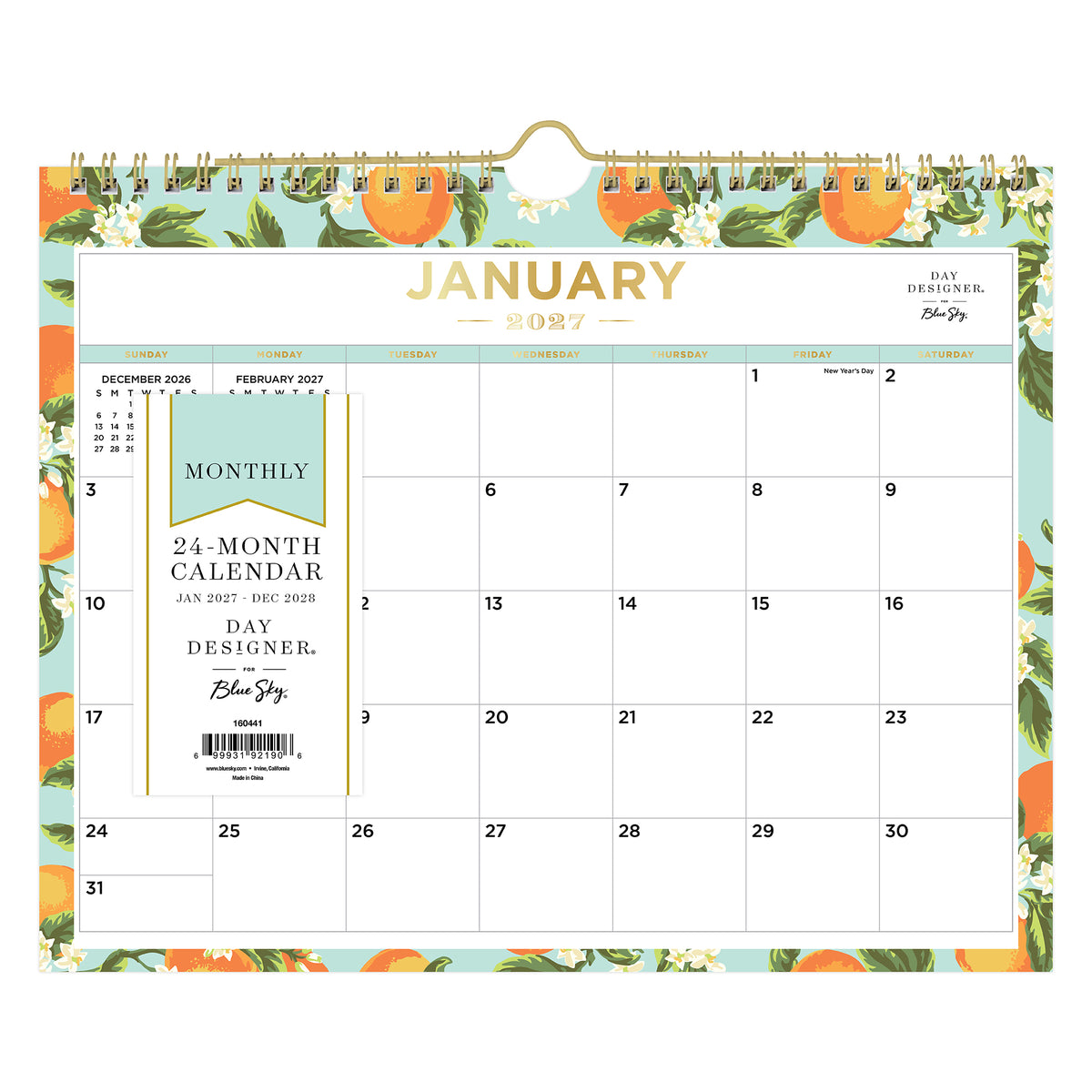 WALL CAL DD ORANGE BLOSSOM MINT