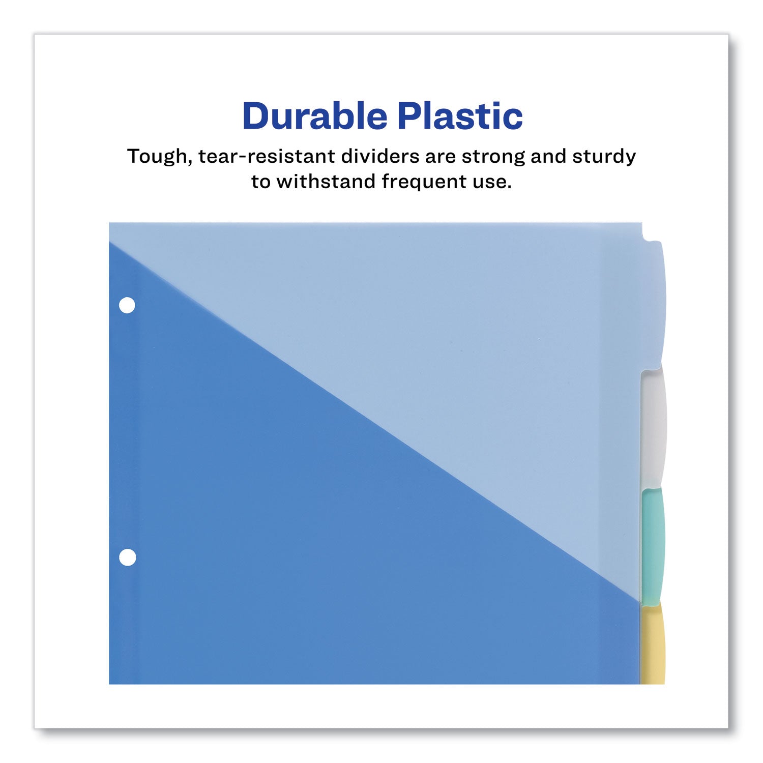 Write & Erase Durable Plastic Dividers with Pockets, 5-Tab Set, Multicolor