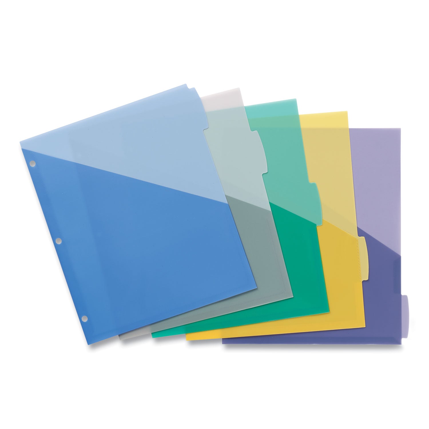 Write & Erase Durable Plastic Dividers with Pockets, 5-Tab Set, Multicolor