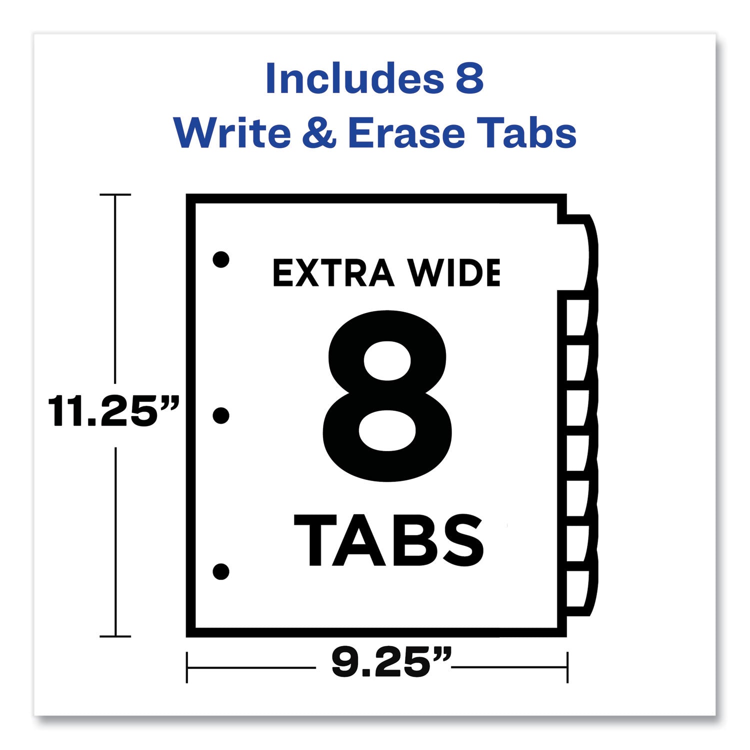 Write & Erase Pocket Plastic Dividers, 8-Tab Set, Multicolor, 1 Set