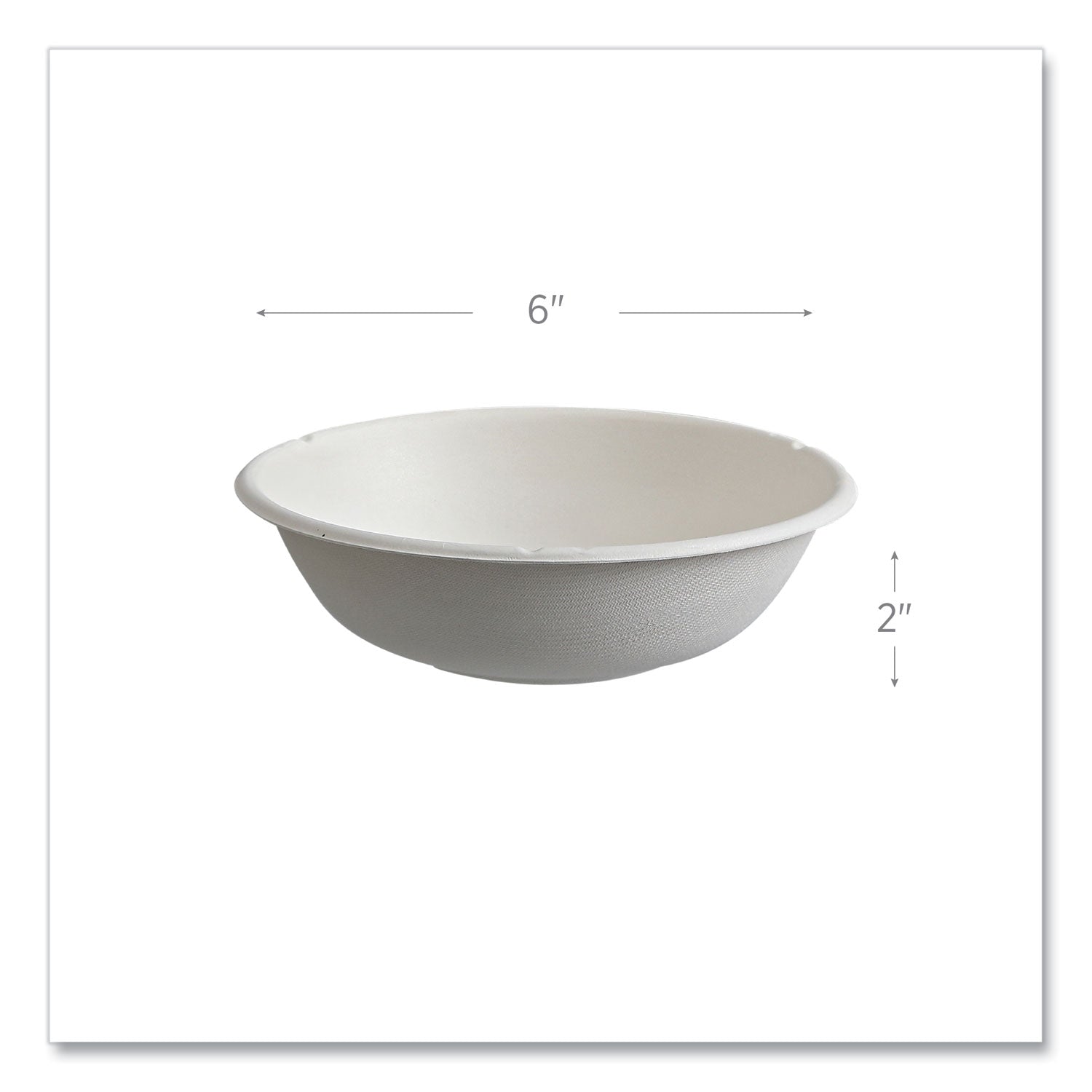 Vanguard Renewable and Compostable Sugarcane Bowls, 16 oz, White, 800/Carton