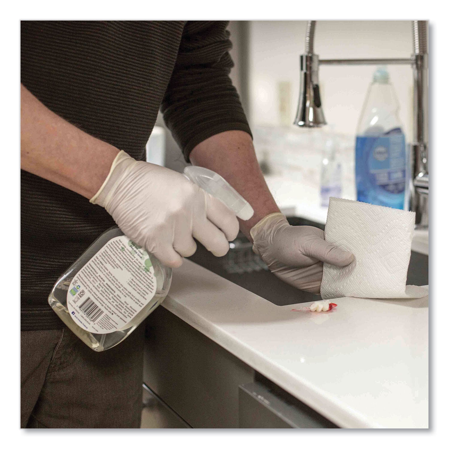 Latex Disposable Gloves, Powder-Free, 4 mil, Large, Ivory, 100 Gloves/Box, 10 Boxes/Carton