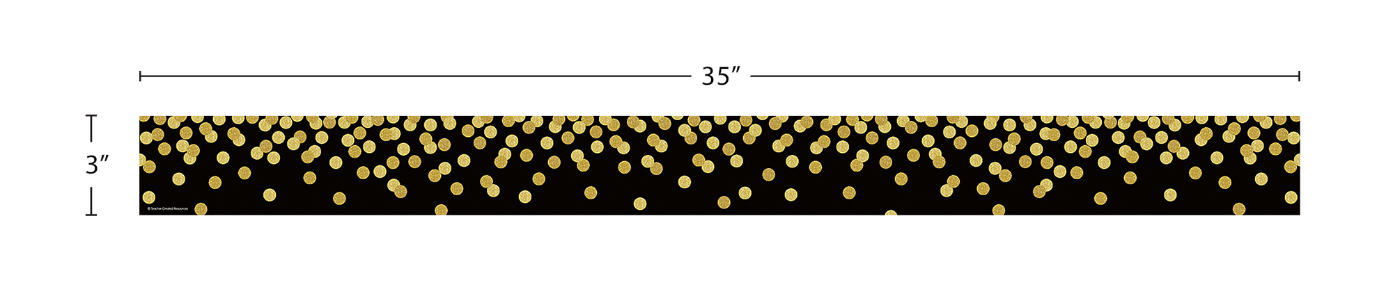 Black Confetti Straight Border Trim