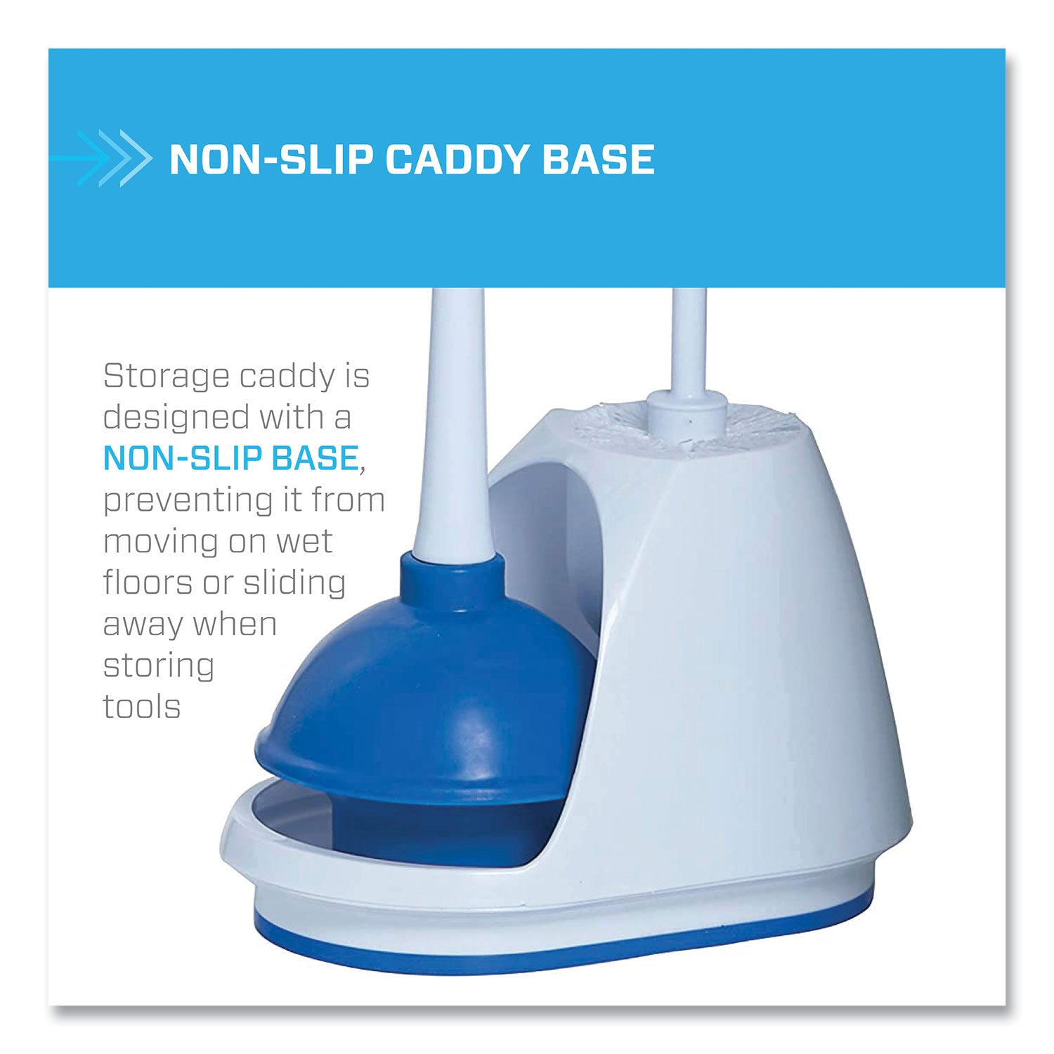 Turbo Plunger And Bowl Brush Set, 12.5" Plastic Handle, 6" Dia, White