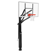 Spalding Basketball Ring, In-Ground Systems, 72" Glass, Alum Trim, 6" Pole, U-Turn Pro Lift, Flex Rim, Pole Pad