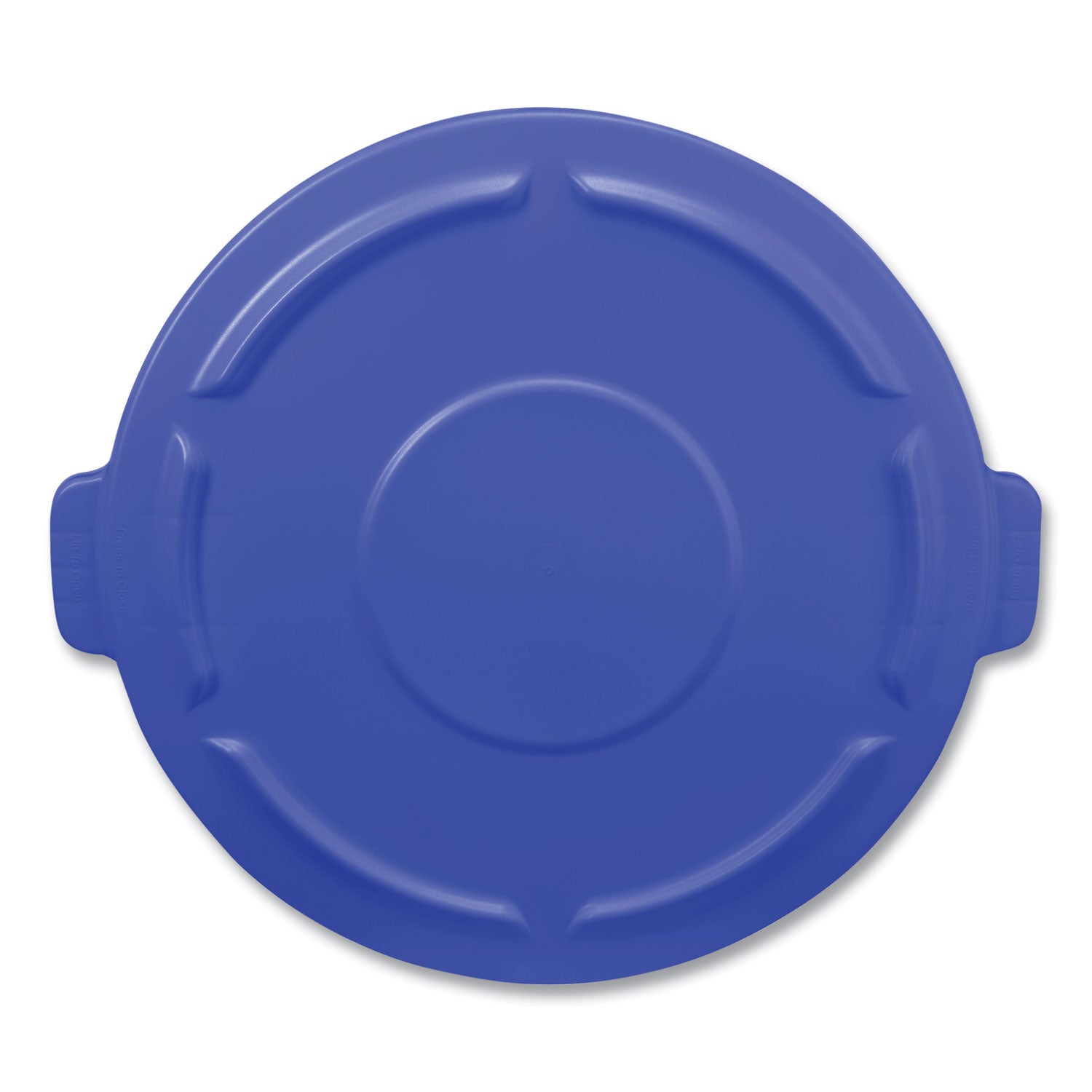 BRUTE Self-Draining Flat Top Lids, for 44-gal Round Brute Container, 24.5 dia, Blue, 4/Carton