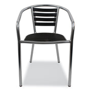 Pinzon Series Chairs, Support Up to 300 lb, 18" Seat Height, Black/Silver Seat, Black/Silver Back, Silver Base