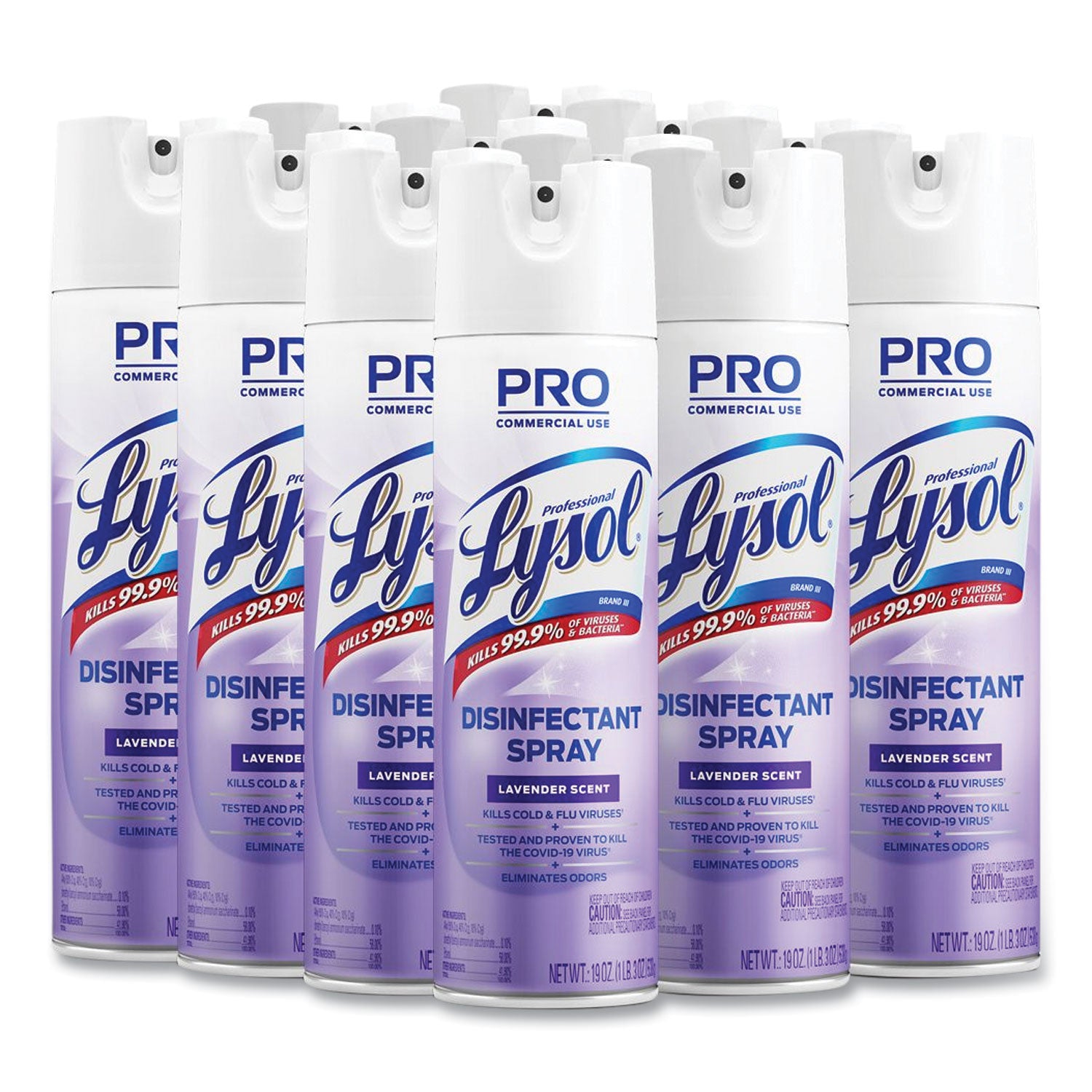 Professional Lysol Lavender Disinfectant Spray, 19 oz, Lavender Scent, 12/Carton