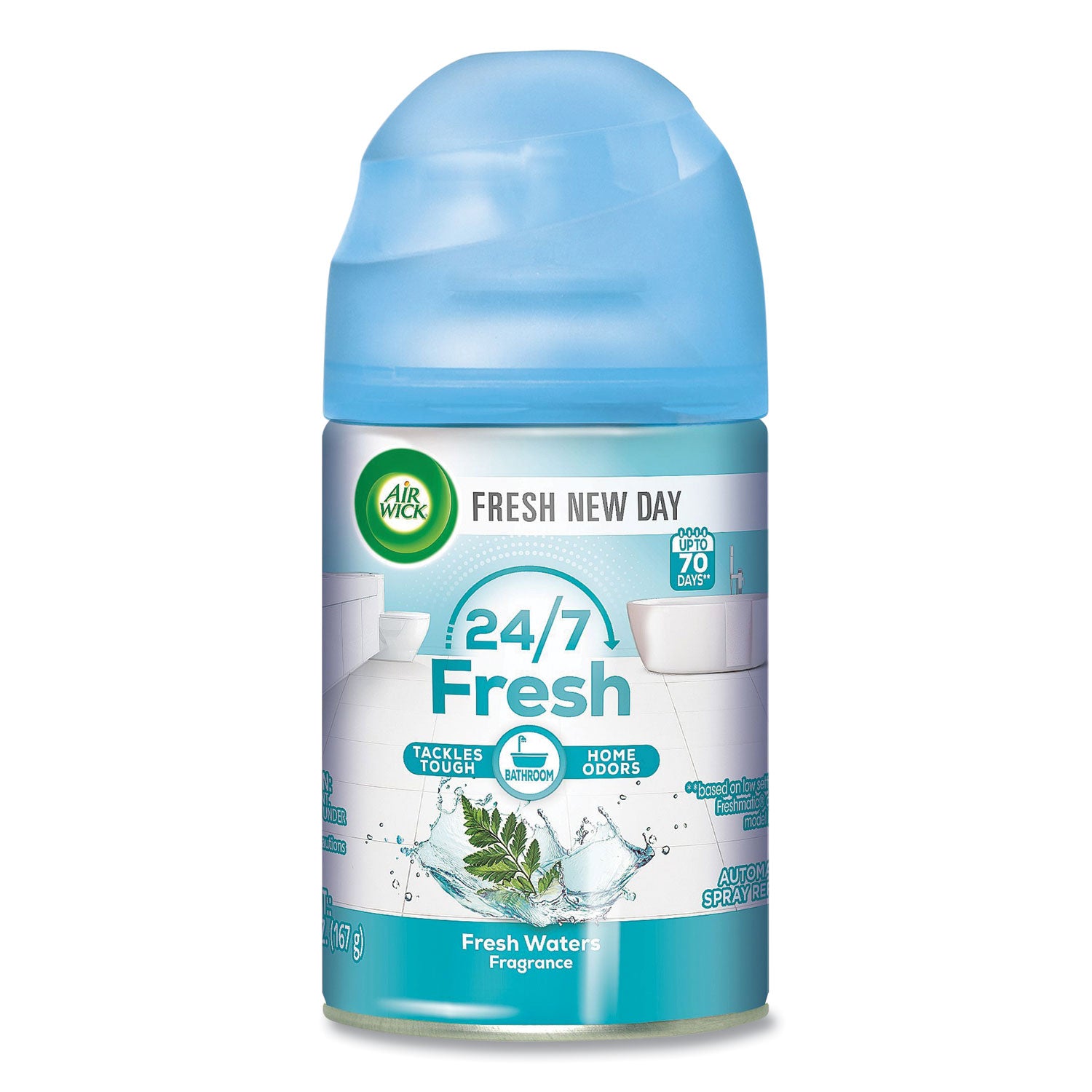 Freshmatic Life Scents Starter Kit, 5.89 oz Fresh Waters Refill/AA Battery, 4 Kits/Carton
