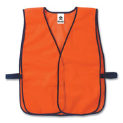 Ergodyne 8010HL Non-Certified Economy Vest, Hook & Loop Closure, Polyester Mesh, Orange, 1 Each