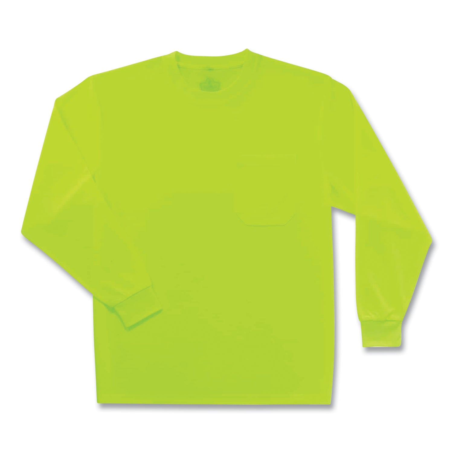 Ergodyne 8091 Non-Certified Long Sleeve T-Shirt, Medium, Lime, Polyester, 1 Each