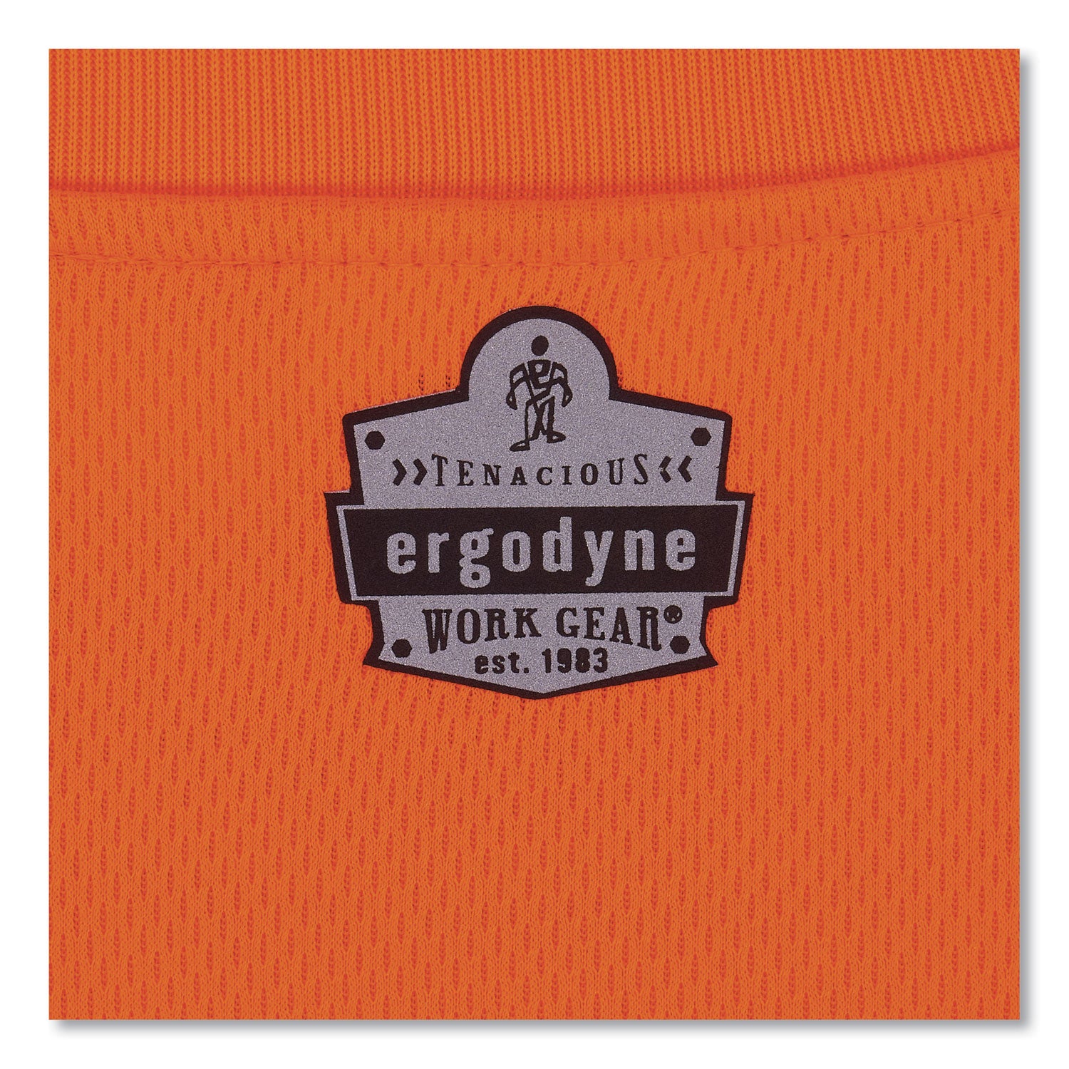 Ergodyne 8091 Non-Certified Long Sleeve T-Shirt, 4XL, Polyester, Orange, 1 Each
