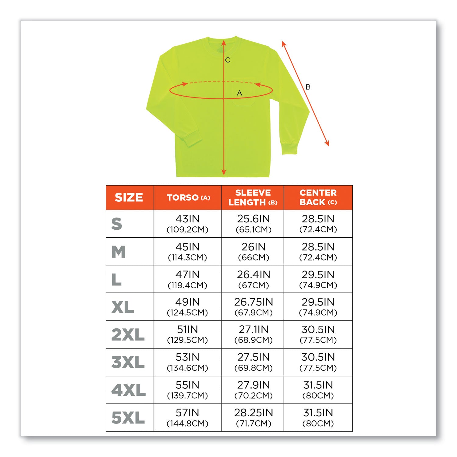 Ergodyne 8091 Non-Certified Long Sleeve T-Shirt, Medium, Lime, Polyester, 1 Each