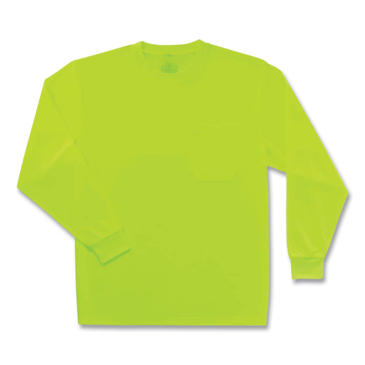 Ergodyne 8091 Non-Certified Long Sleeve T-Shirt, 2XL, Lime, Polyester, 1 Each