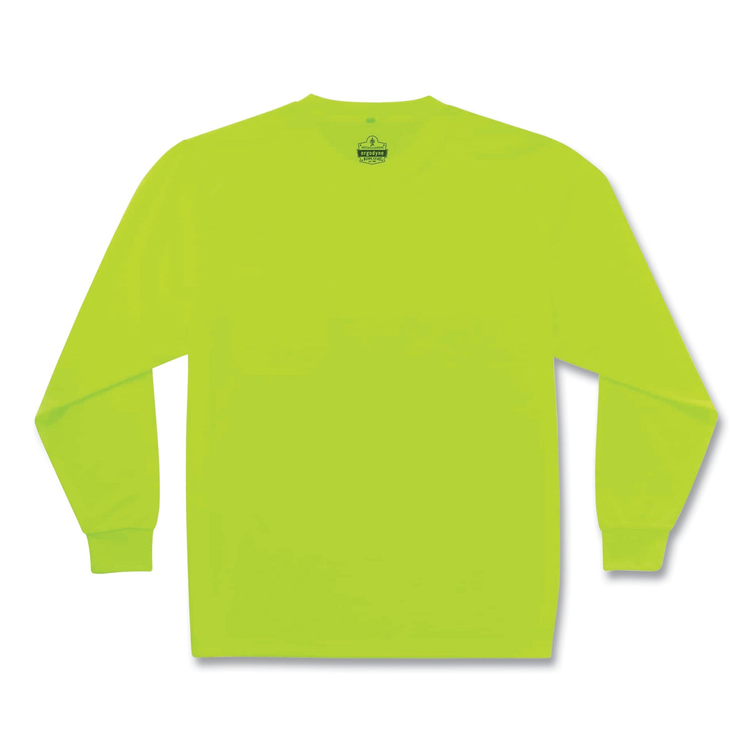 Ergodyne 8091 Non-Certified Long Sleeve T-Shirt, 4XL, Polyester, Lime, 1 Each