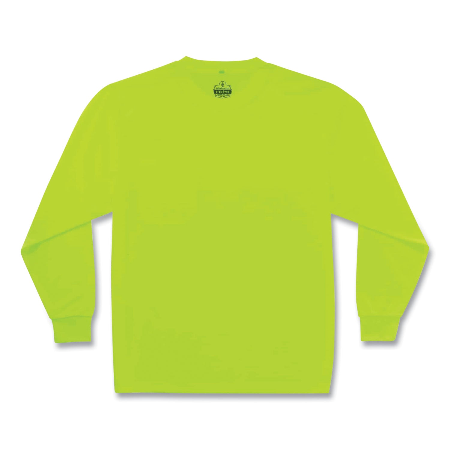 Ergodyne 8091 Non-Certified Long Sleeve T-Shirt, 3XL, Lime, Polyester, 1 Each