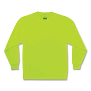 Ergodyne 8091 Non-Certified Long Sleeve T-Shirt, Medium, Lime, Polyester, 1 Each