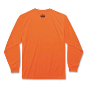 Ergodyne 8091 Non-Certified Long Sleeve T-Shirt, Small, Orange, Polyester, 1 Each