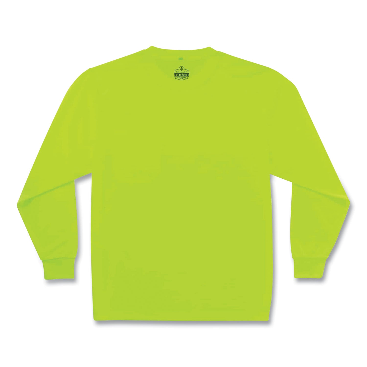 Ergodyne 8091 Non-Certified Long Sleeve T-Shirt, Extra Large (XL), Lime, Polyester, 1 Each